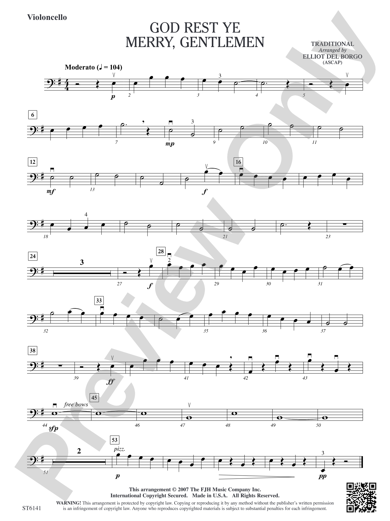 God Rest Ye Merry, Gentlemen: Violoncello