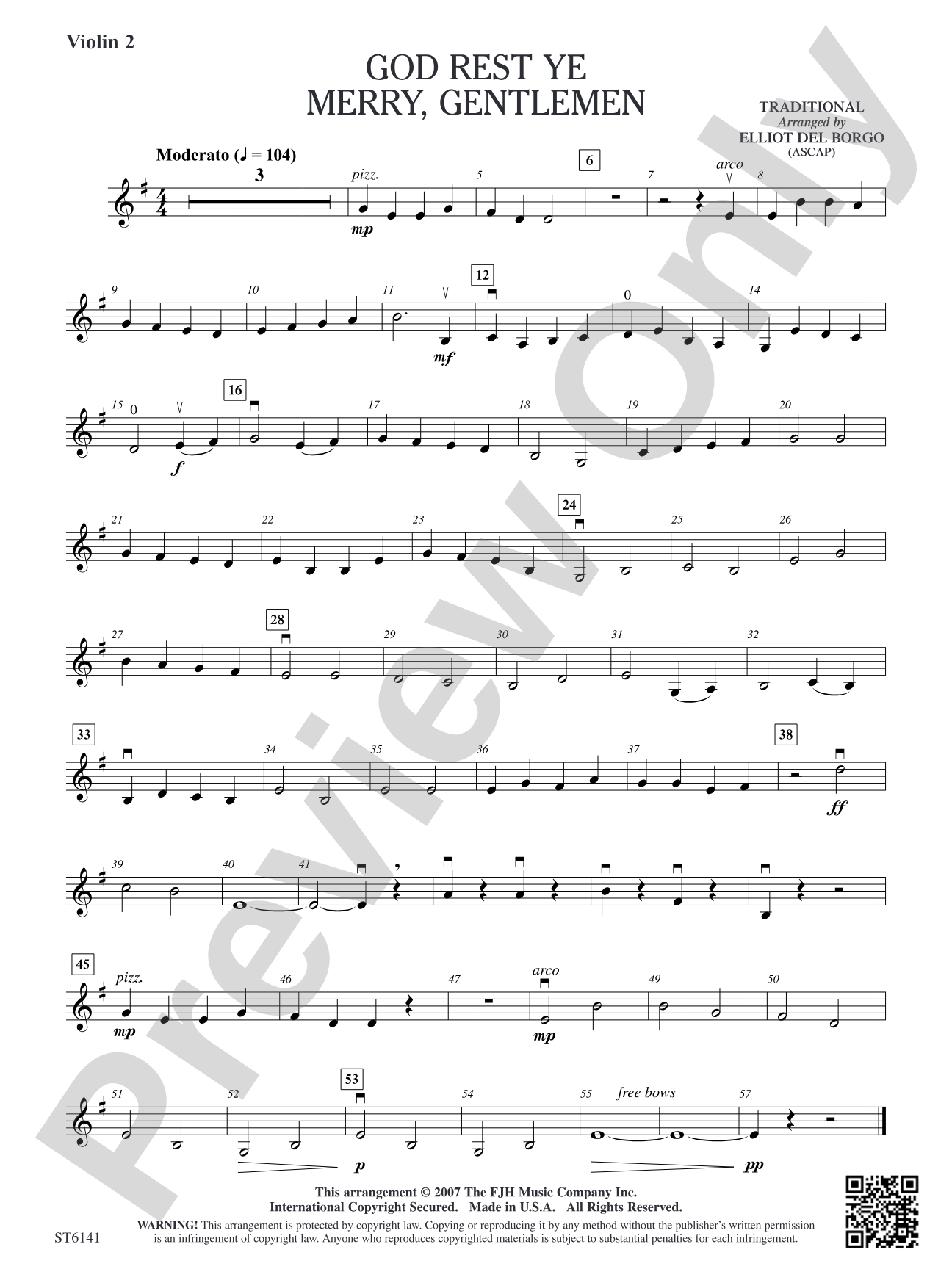 God Rest Ye Merry, Gentlemen: Violin 2