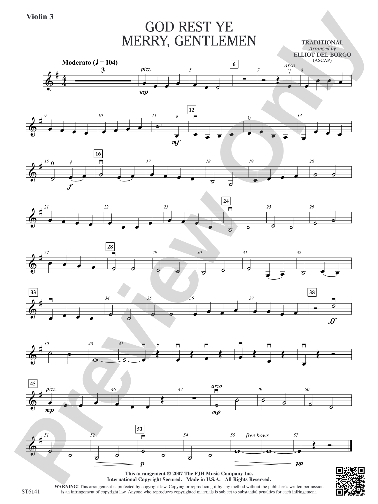 God Rest Ye Merry, Gentlemen: Violin 3 (Viola T.C.)