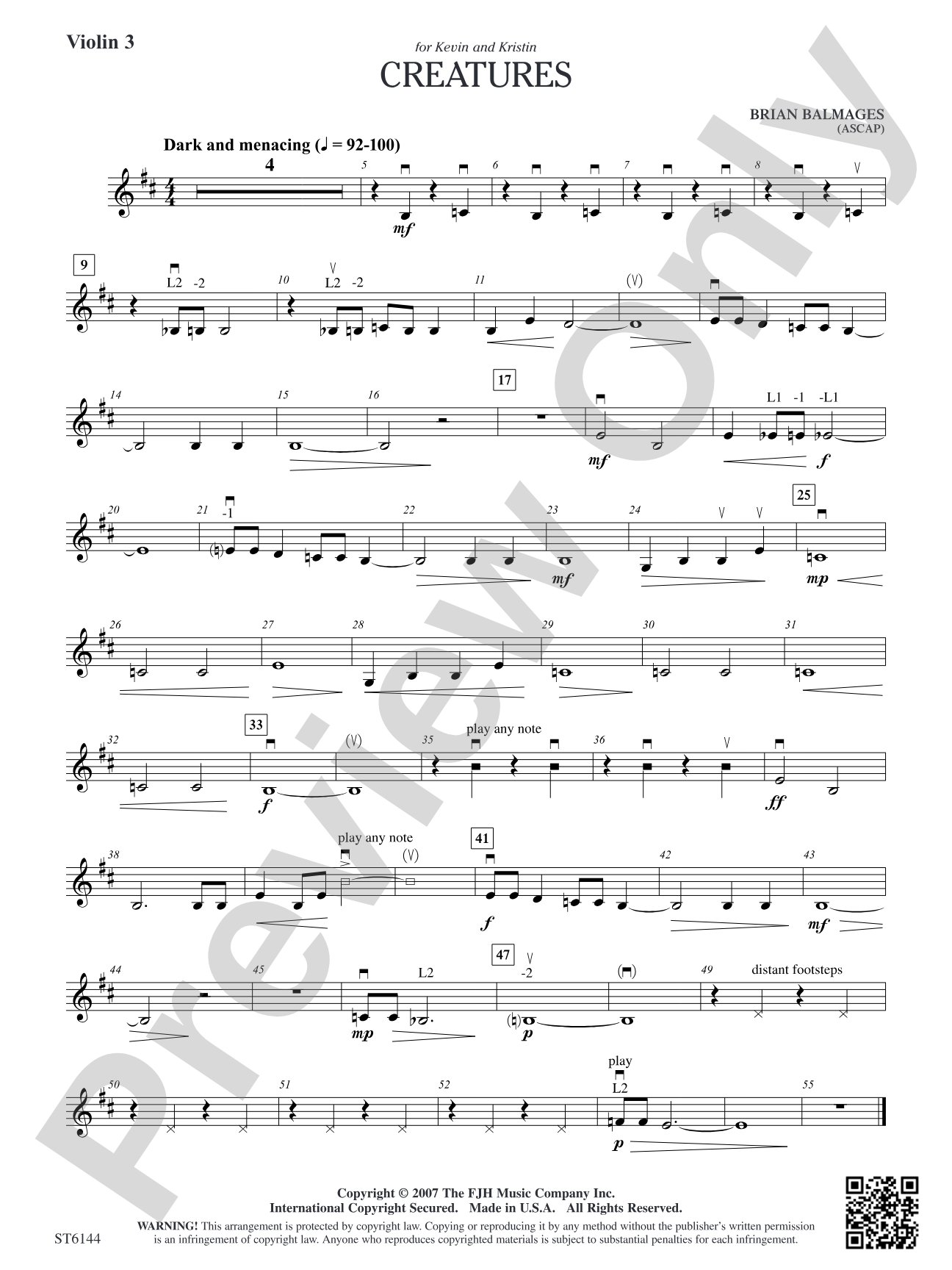 Creatures: Violin 3 (Viola T.C.)
