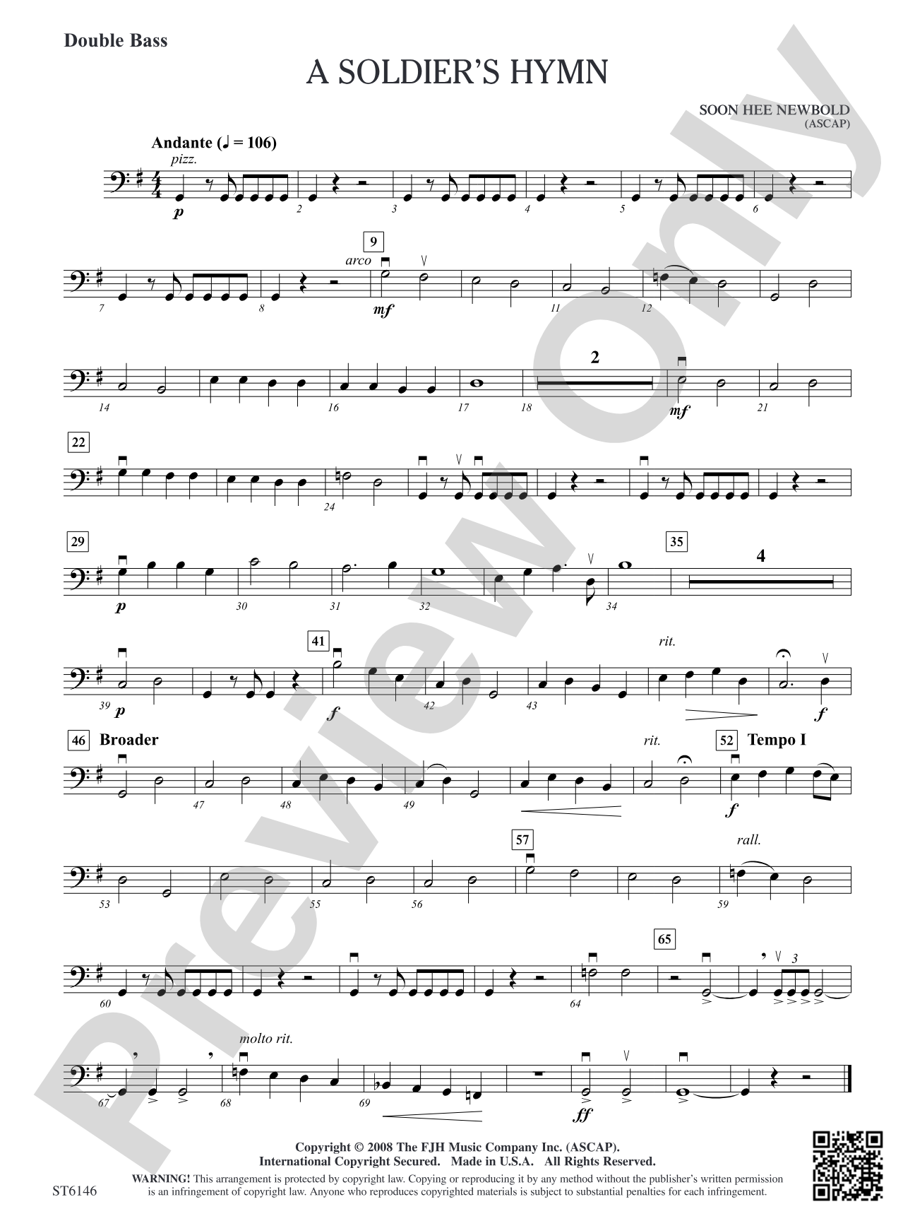 A Soldier's Hymn: Double Bass