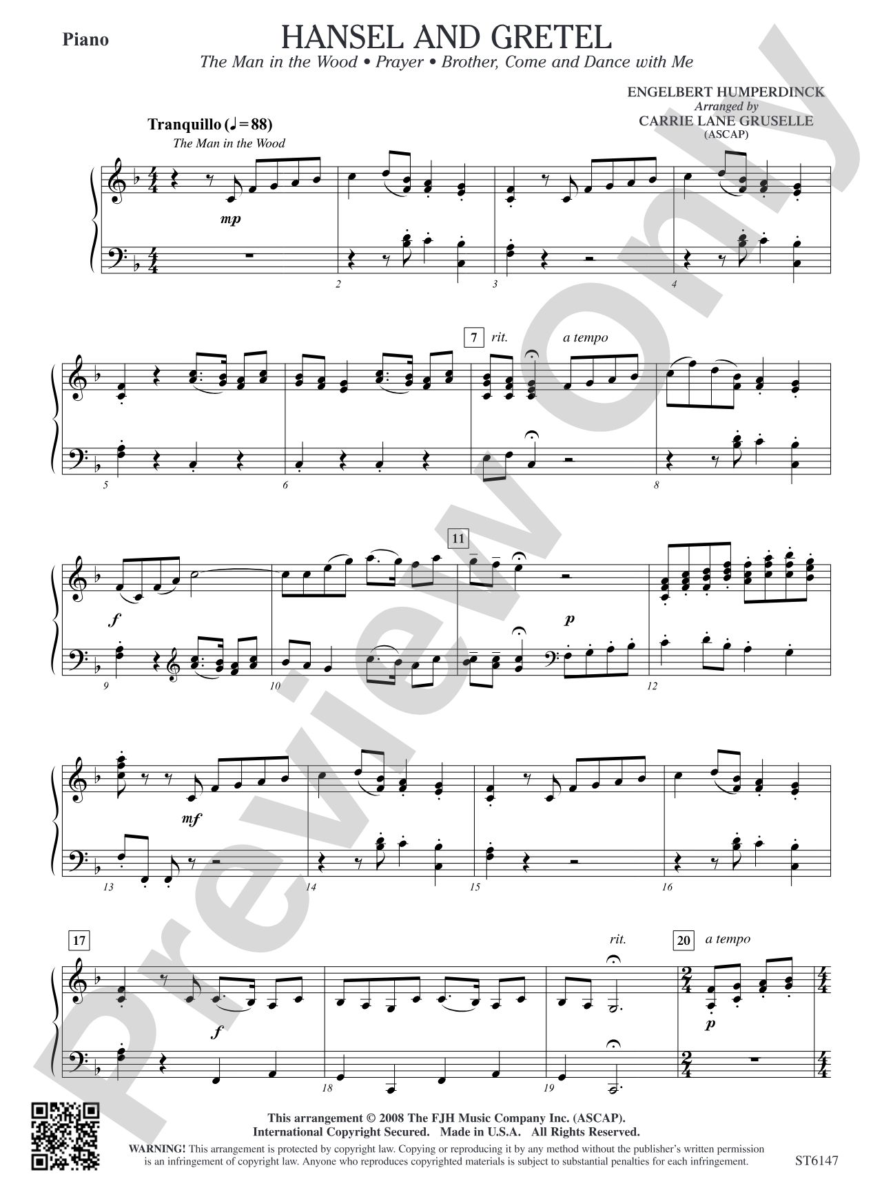 Hansel and Gretel: Piano