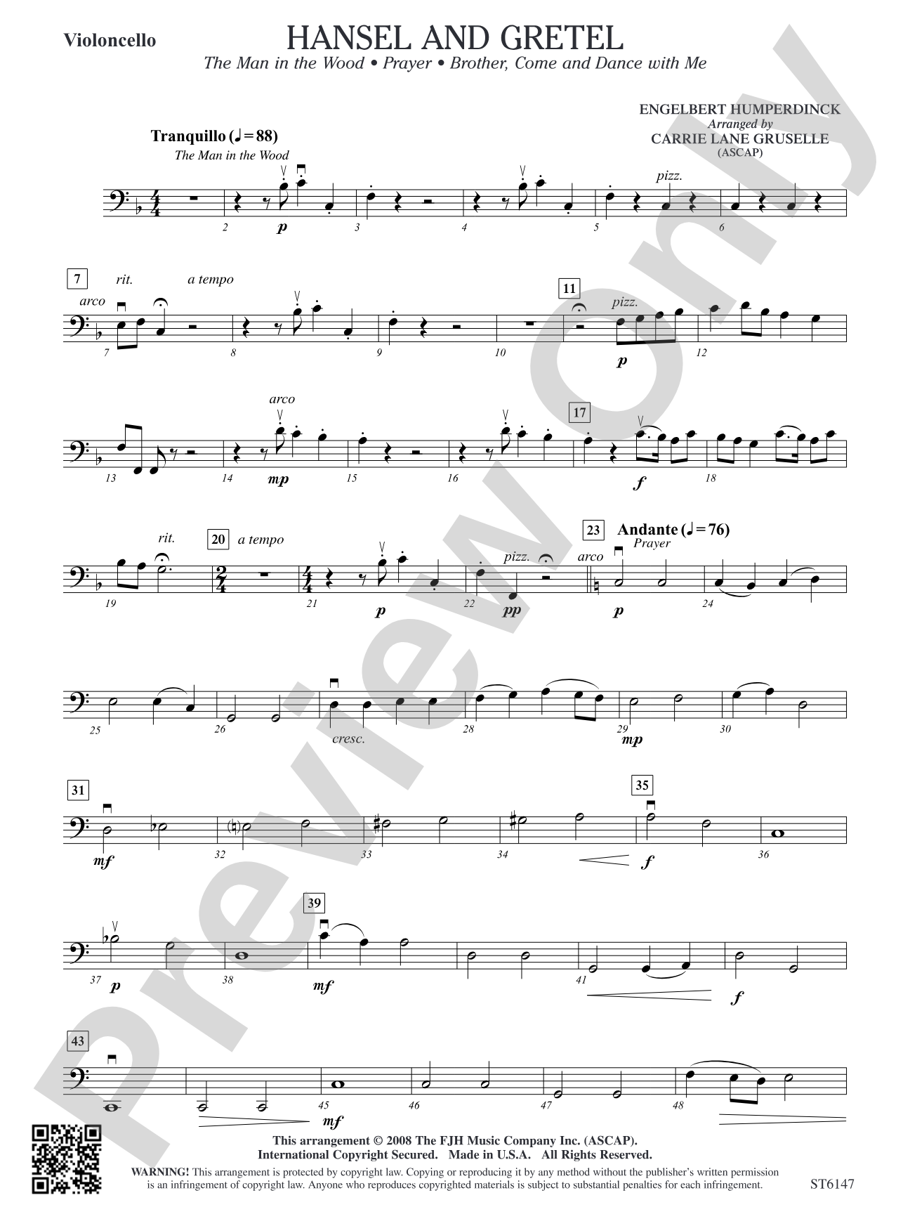 Hansel and Gretel: Violoncello