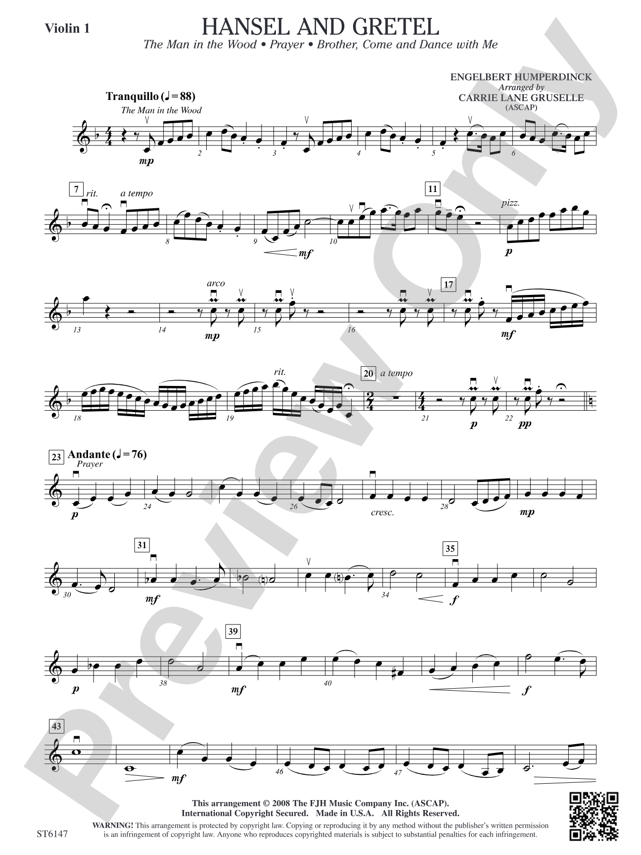 Hansel and Gretel: Violin 1