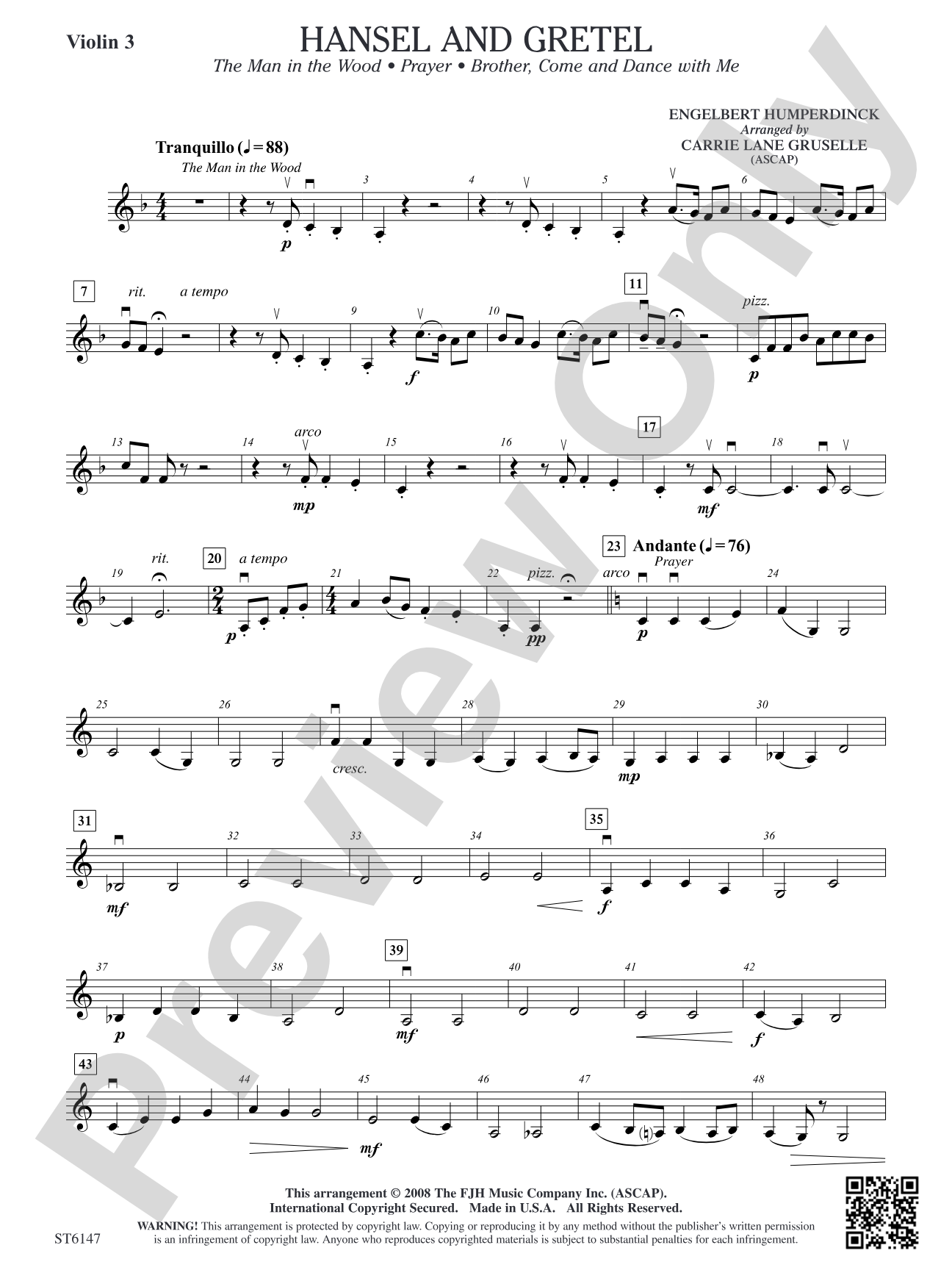 Hansel and Gretel: Violin 3 (Viola T.C.)