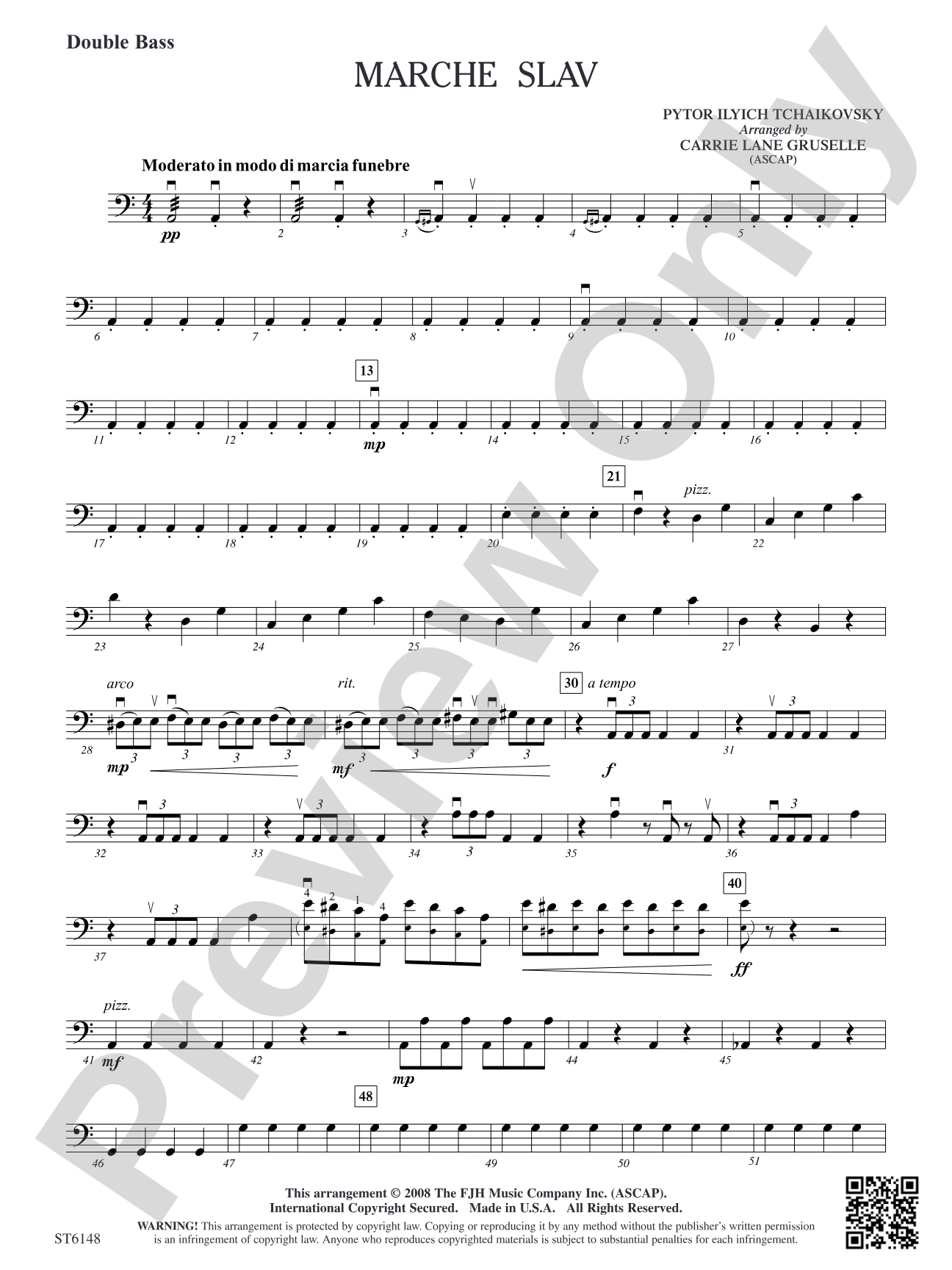 Marche Slav: Double Bass