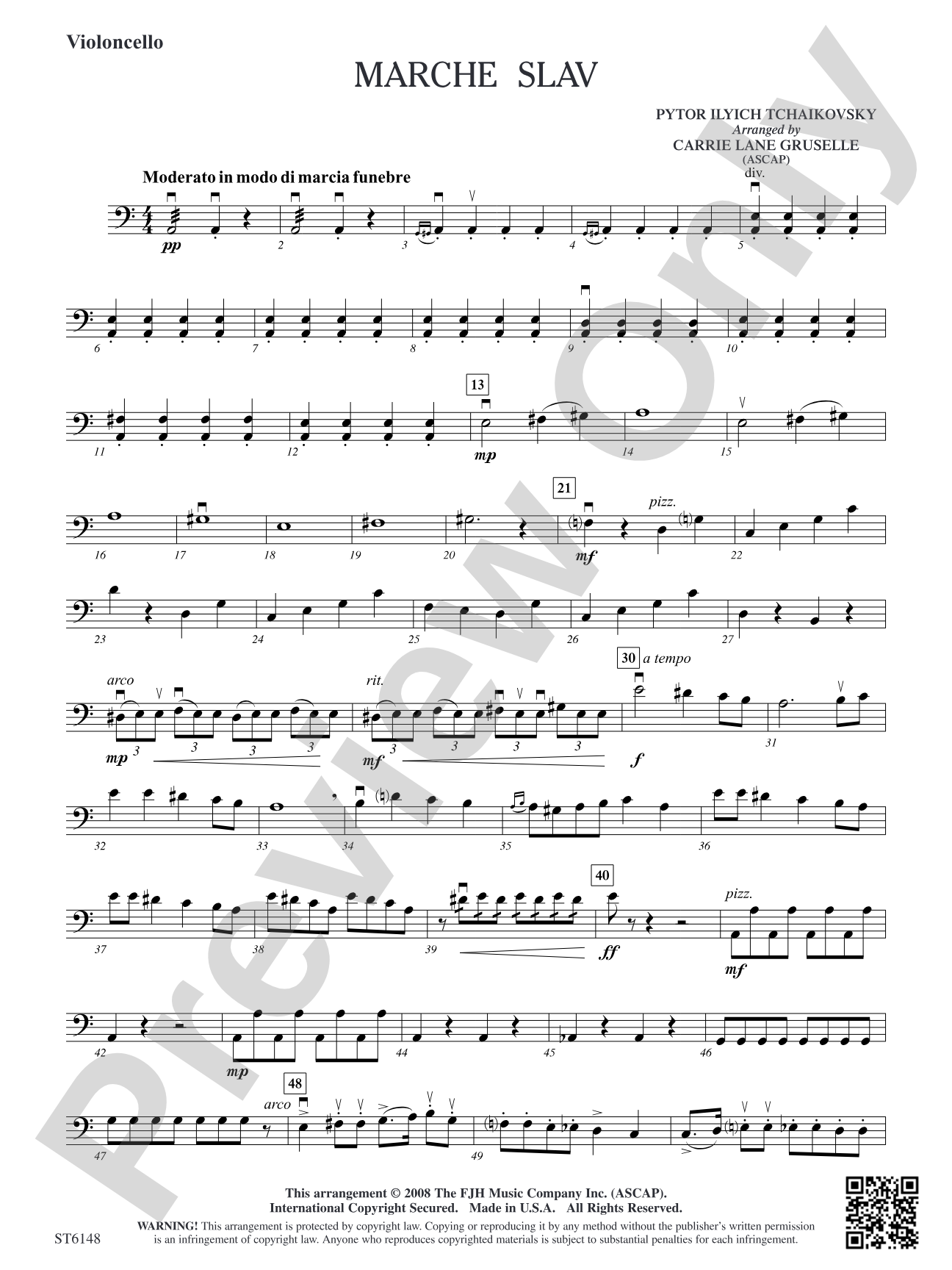 Marche Slav: Violoncello