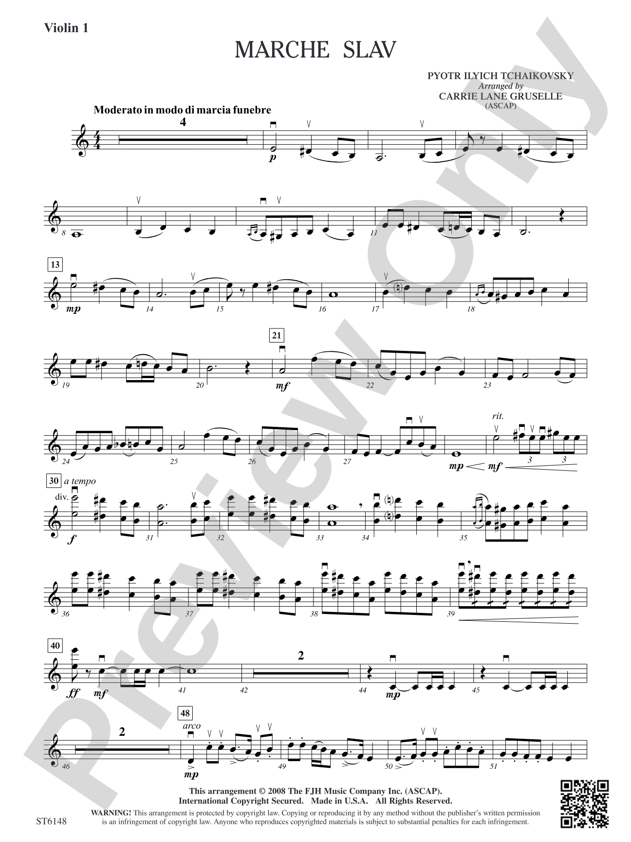 Marche Slav: Violin 1