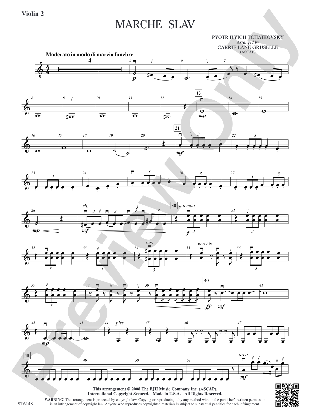 Marche Slav: Violin 2