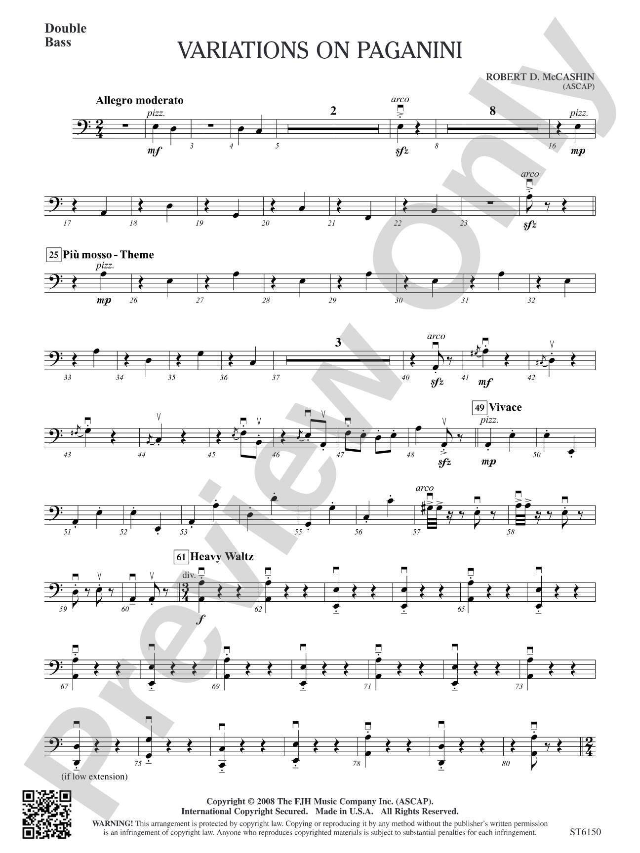Variations on Paganini: Double Bass