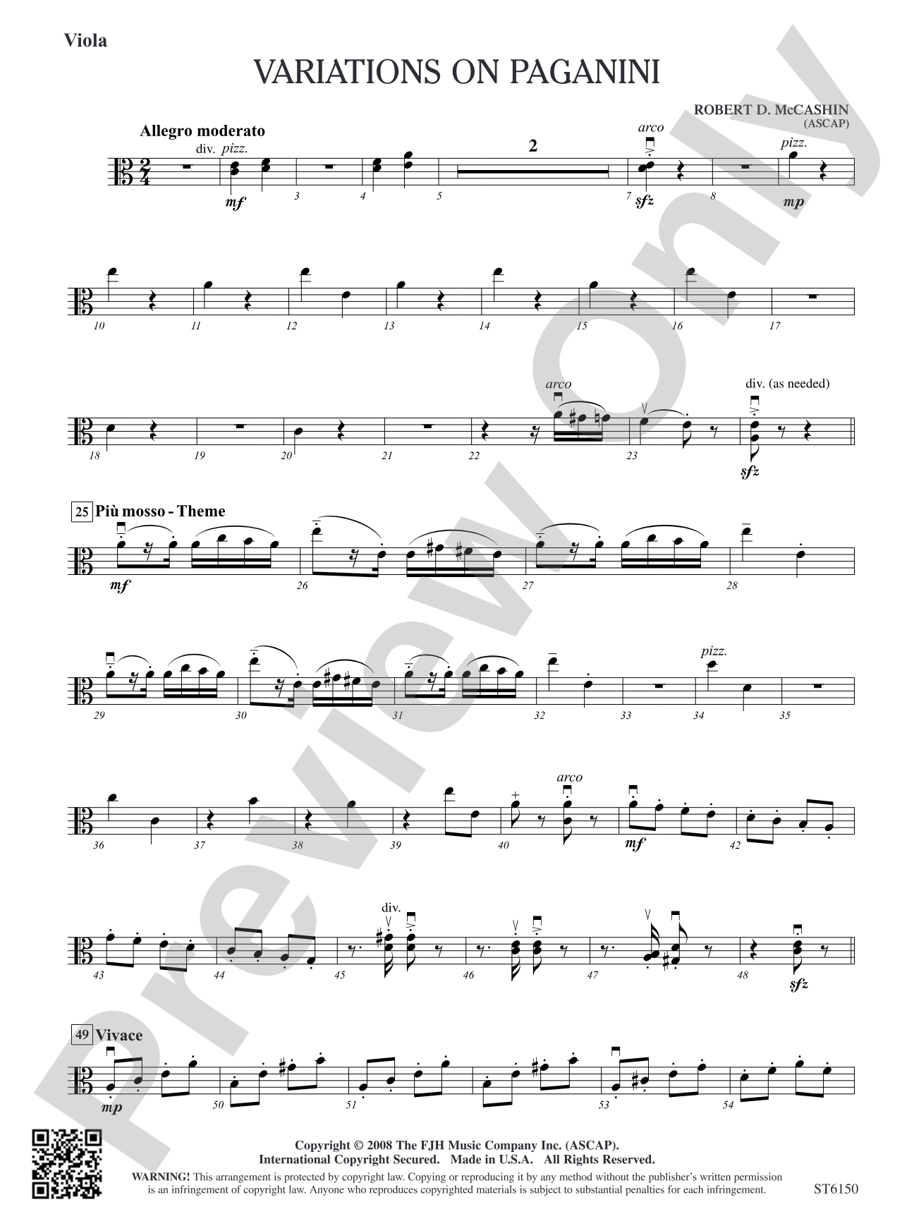 Variations on Paganini: Viola