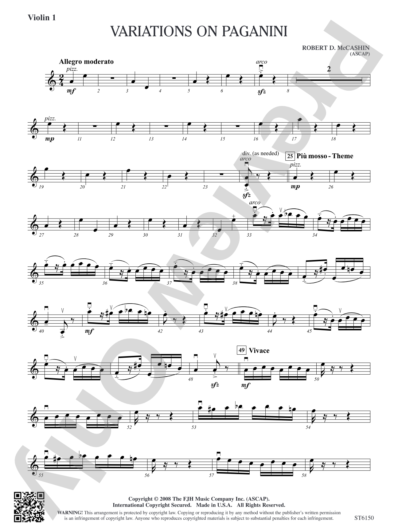 Variations on Paganini: Violin 1