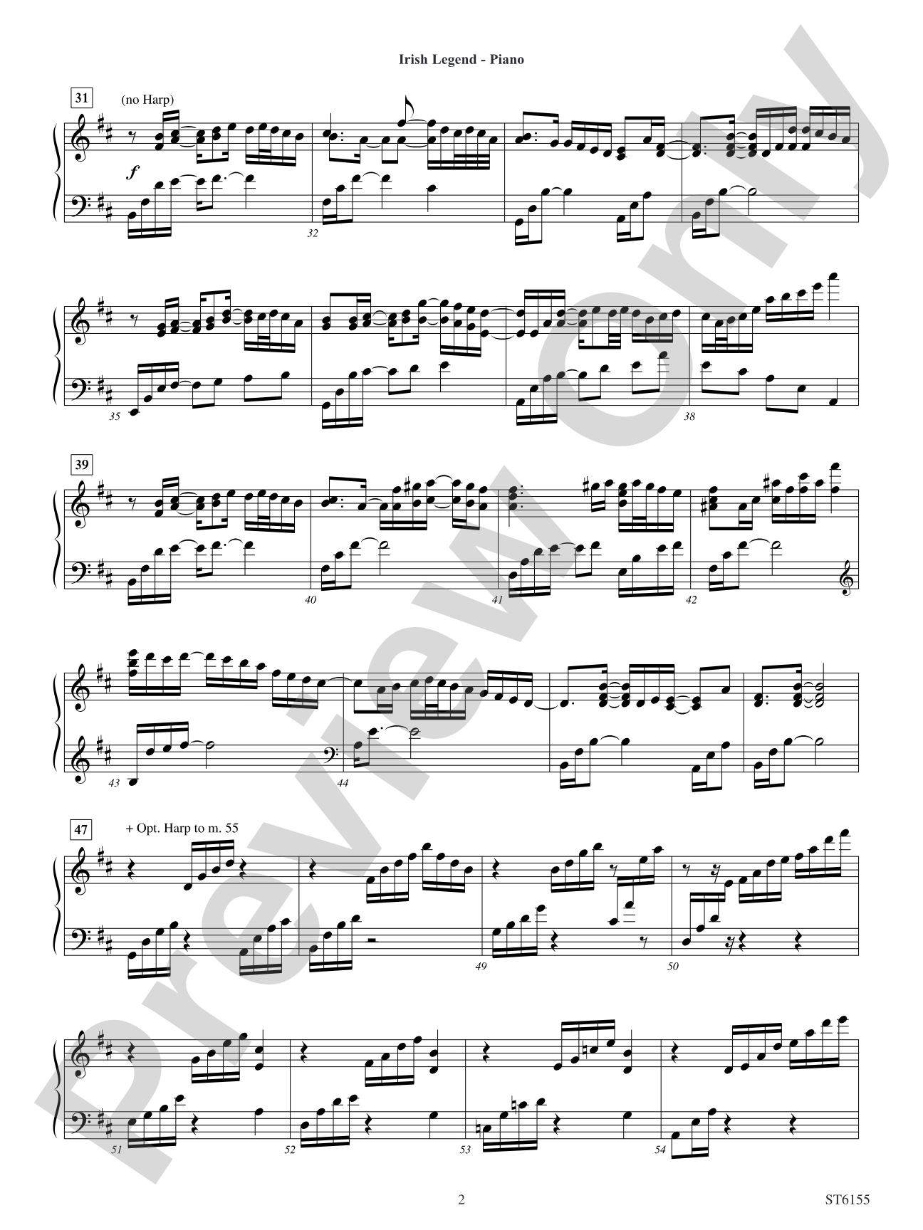 Irish Legend: Piano / Harp (opt.)