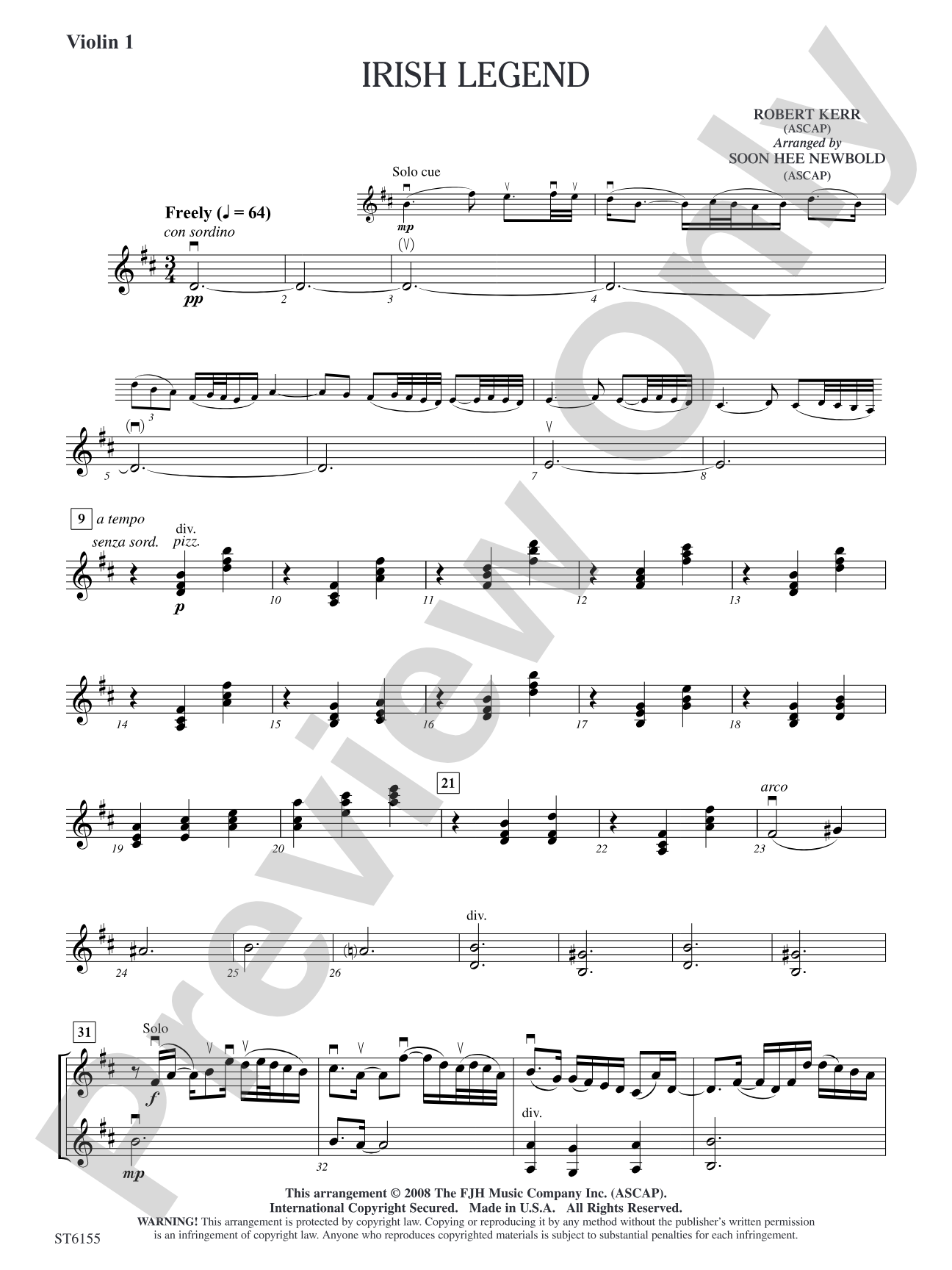 Irish Legend: Violin 1