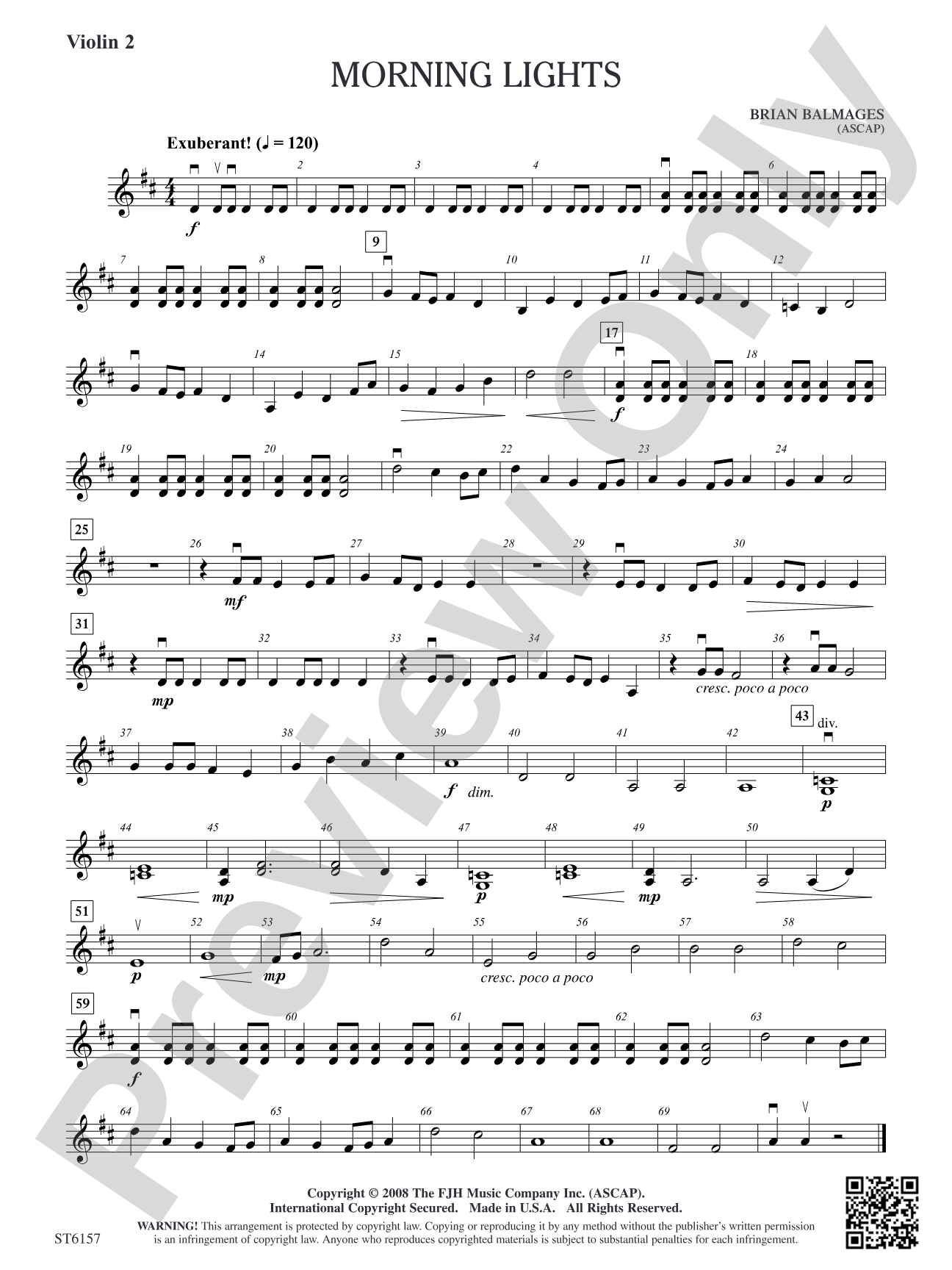 Morning Lights: Violin 2