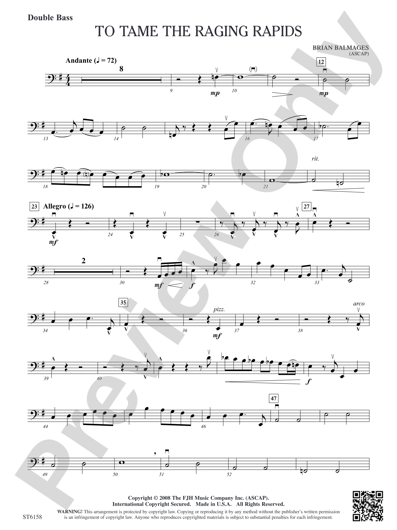 To Tame the Raging Rapids: Double Bass