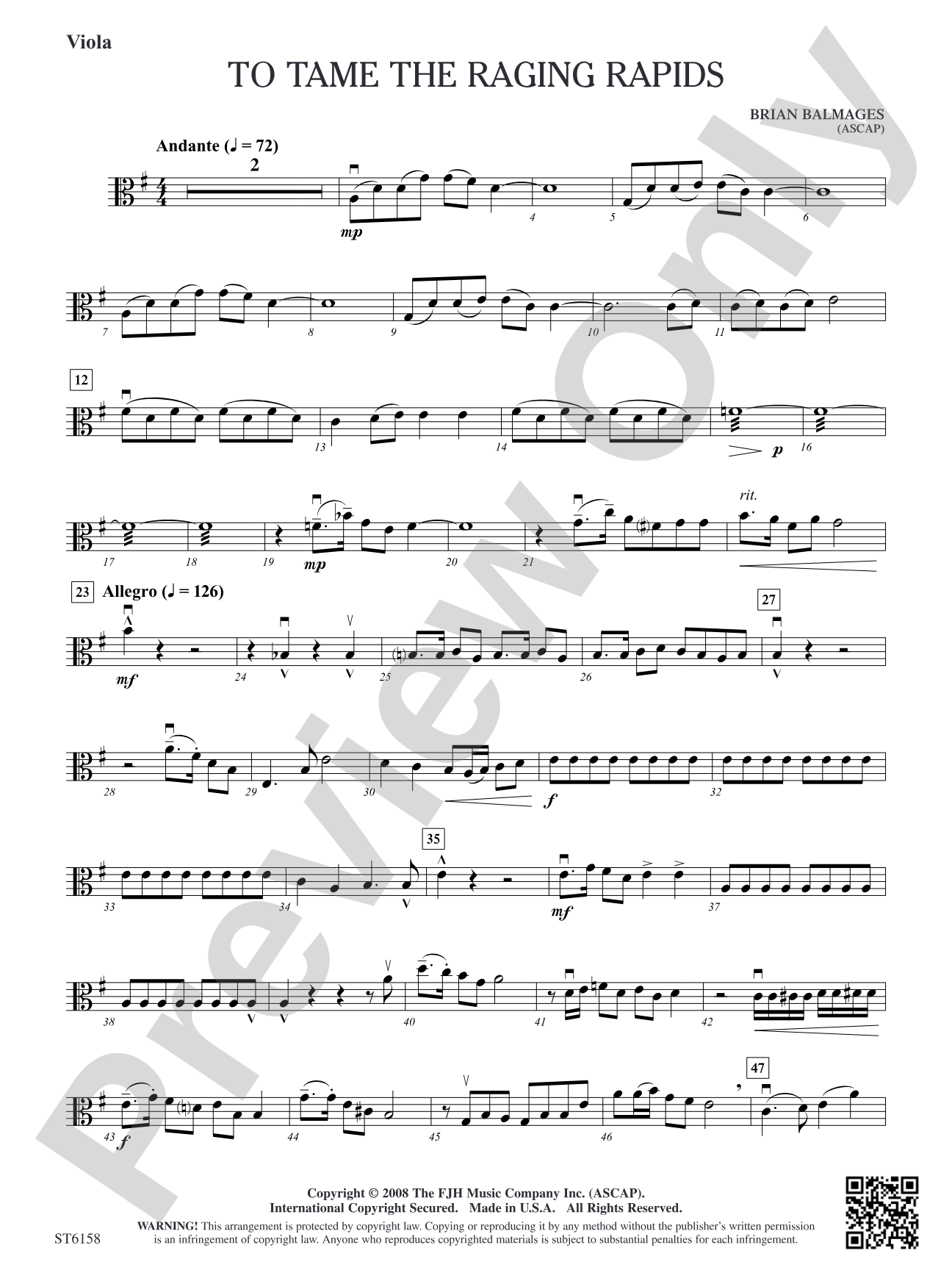 To Tame the Raging Rapids: Viola