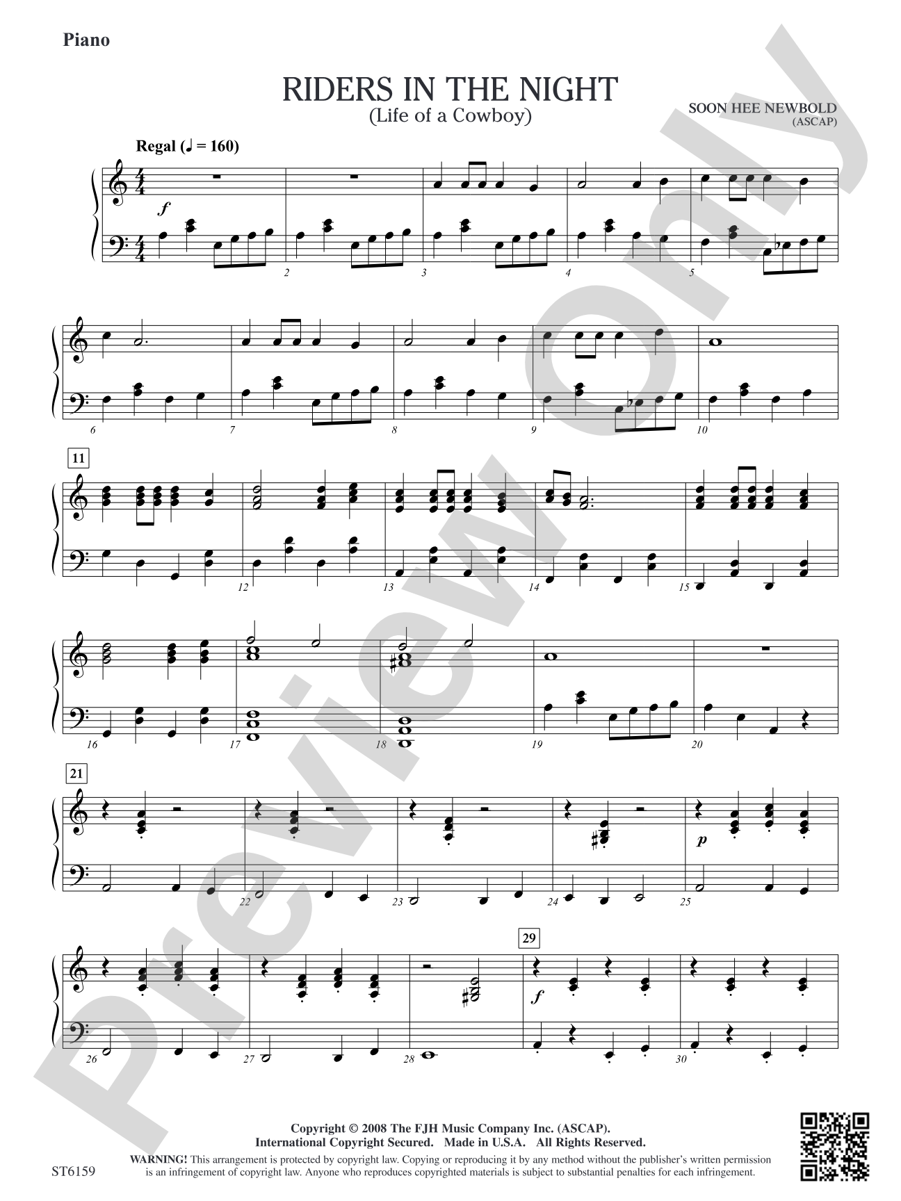 Riders in the Night (Life of a Cowboy): Piano