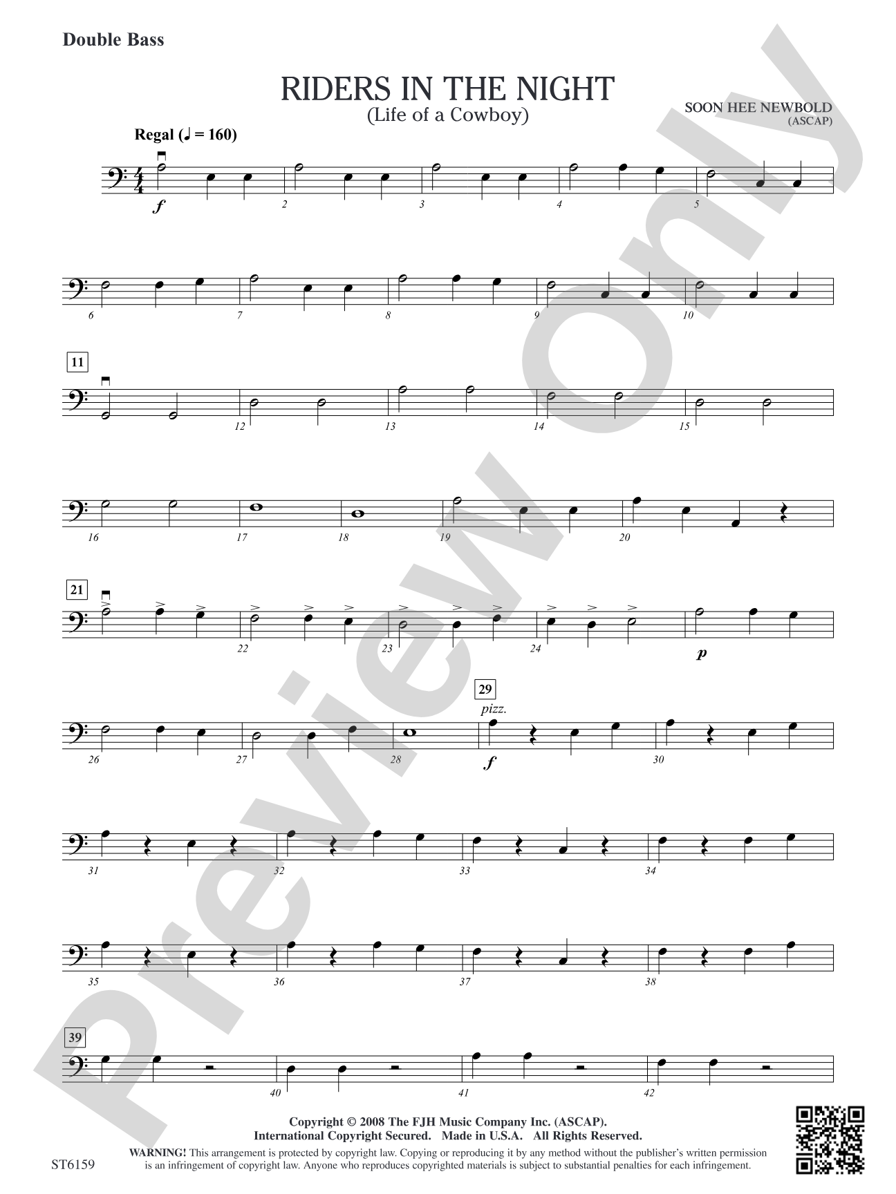 Riders in the Night (Life of a Cowboy): Double Bass