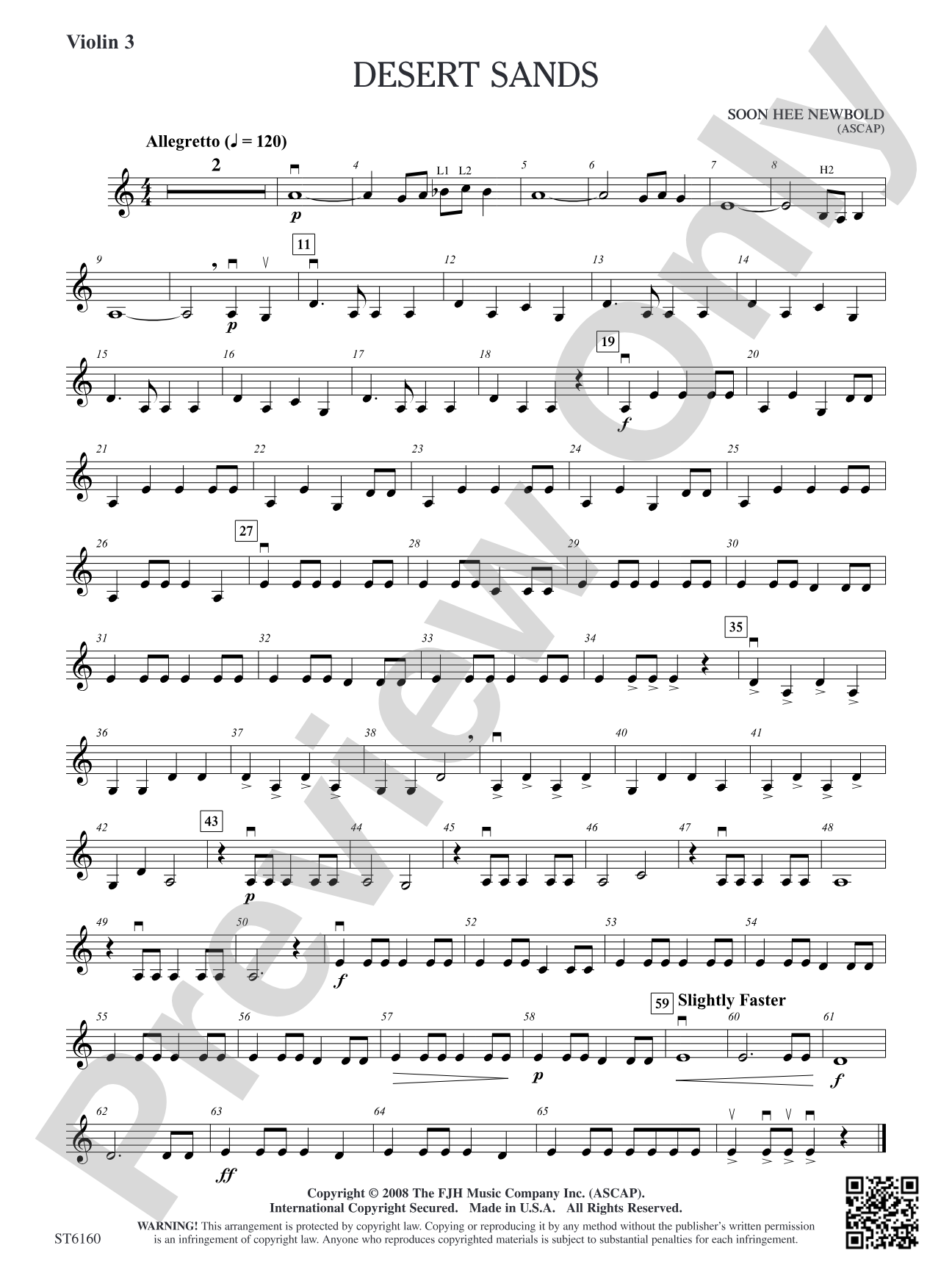 Desert Sands: Violin 3 (Viola T.C.)