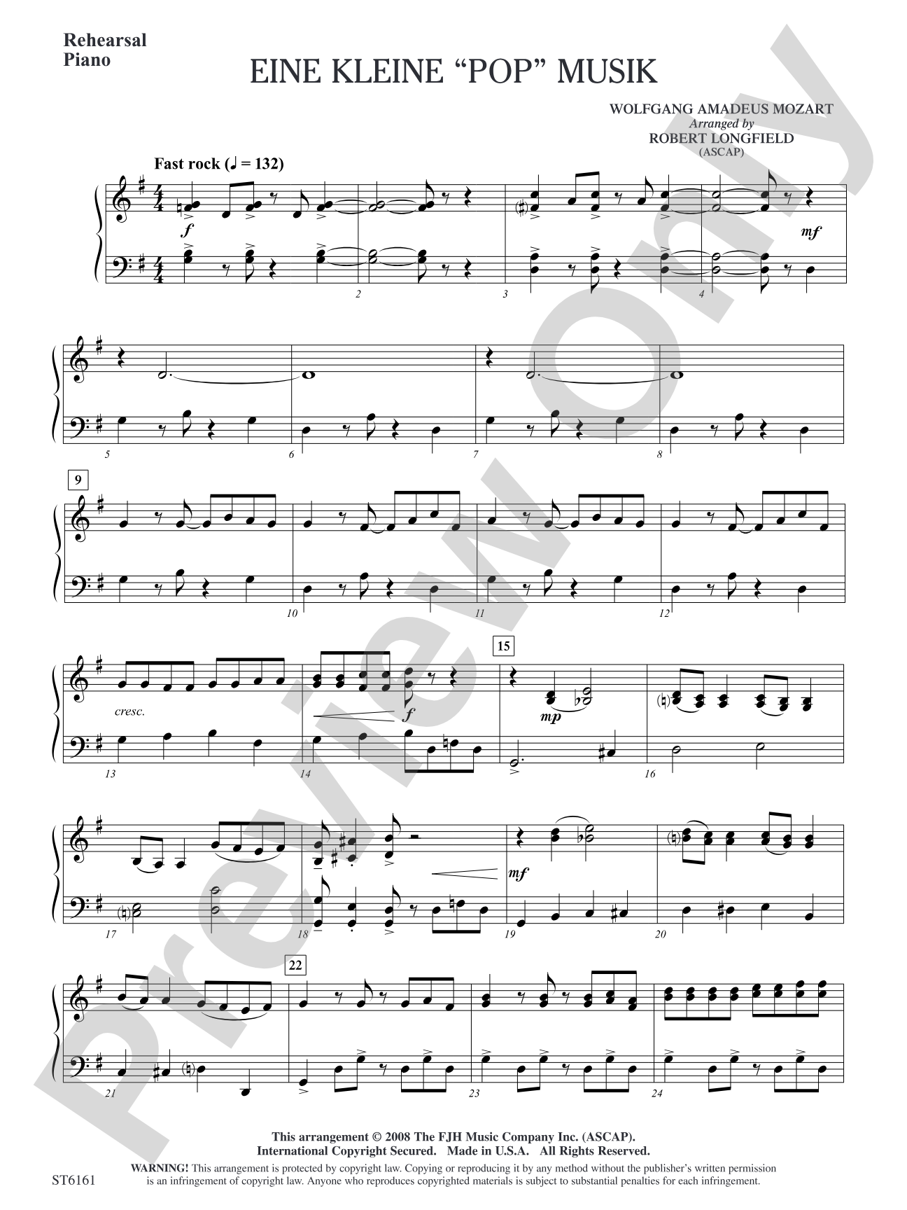 Eine Kleine "Pop" Musik: Rehearsal Piano