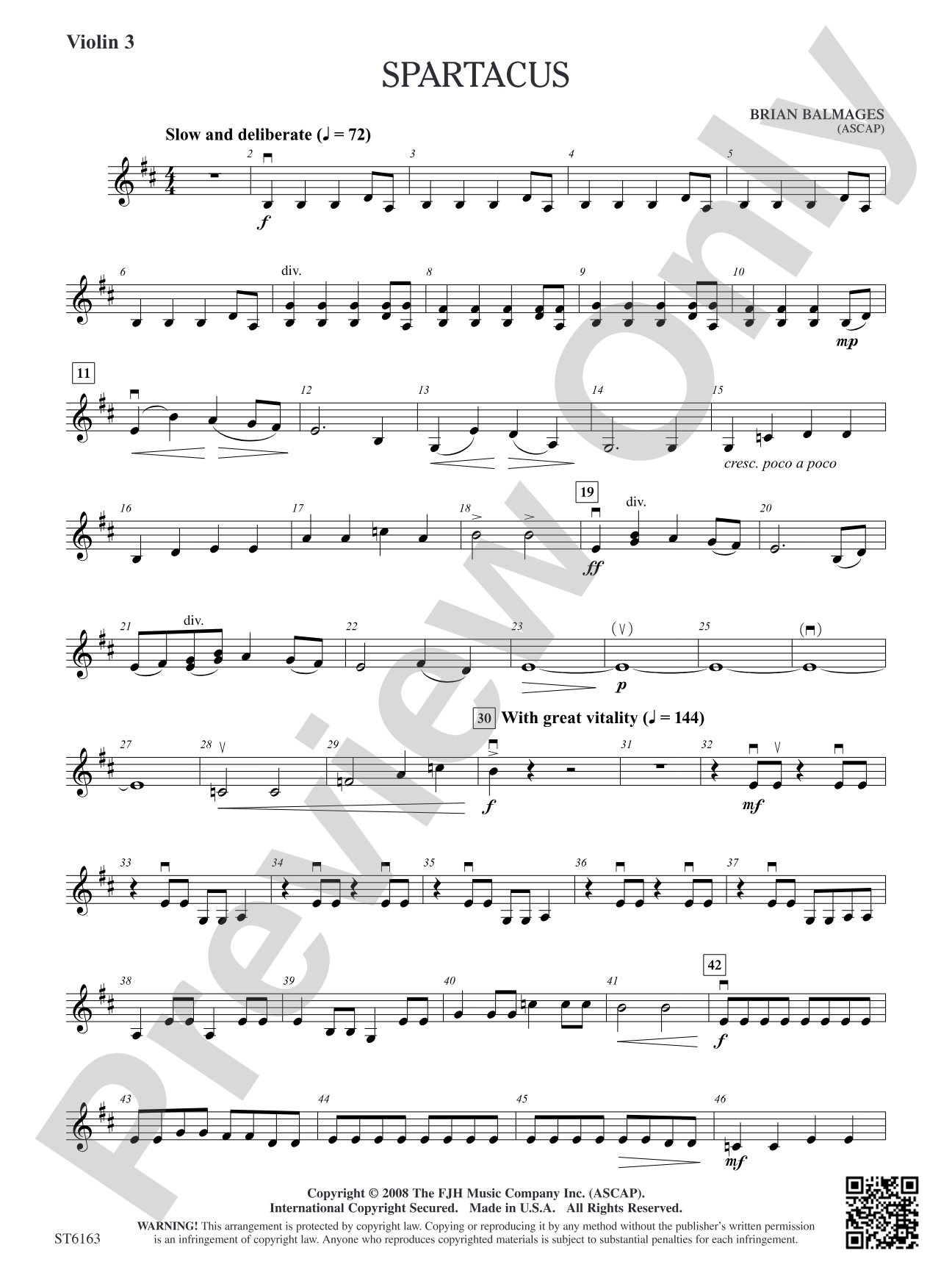 Spartacus: Violin 3 (Viola T.C.)