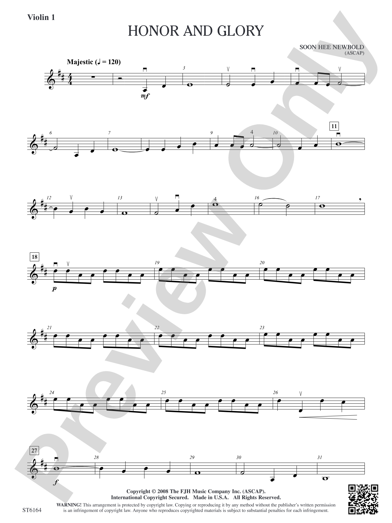 Honor and Glory: Violin 1