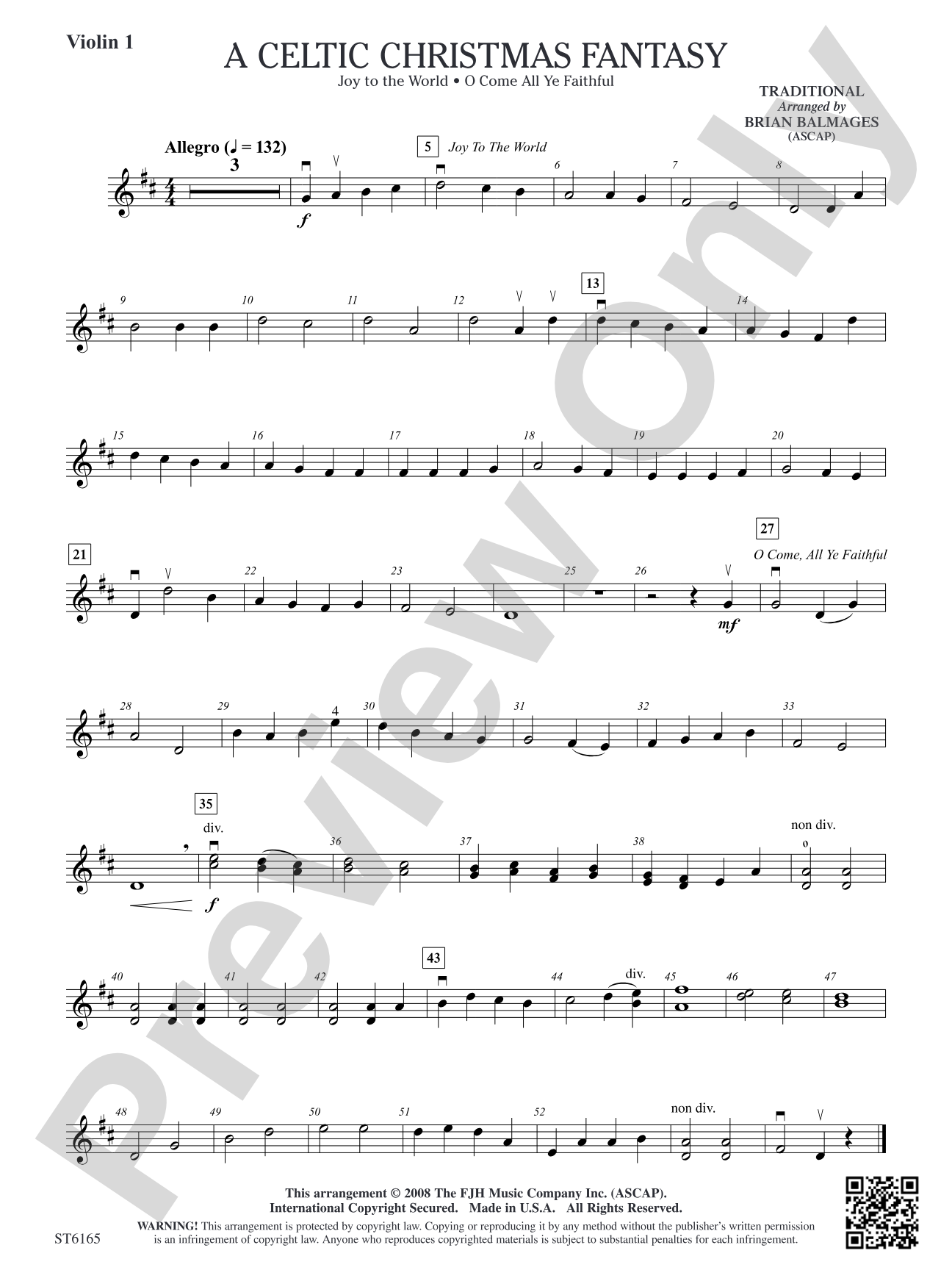 A Celtic Christmas Fantasy: Violin 1