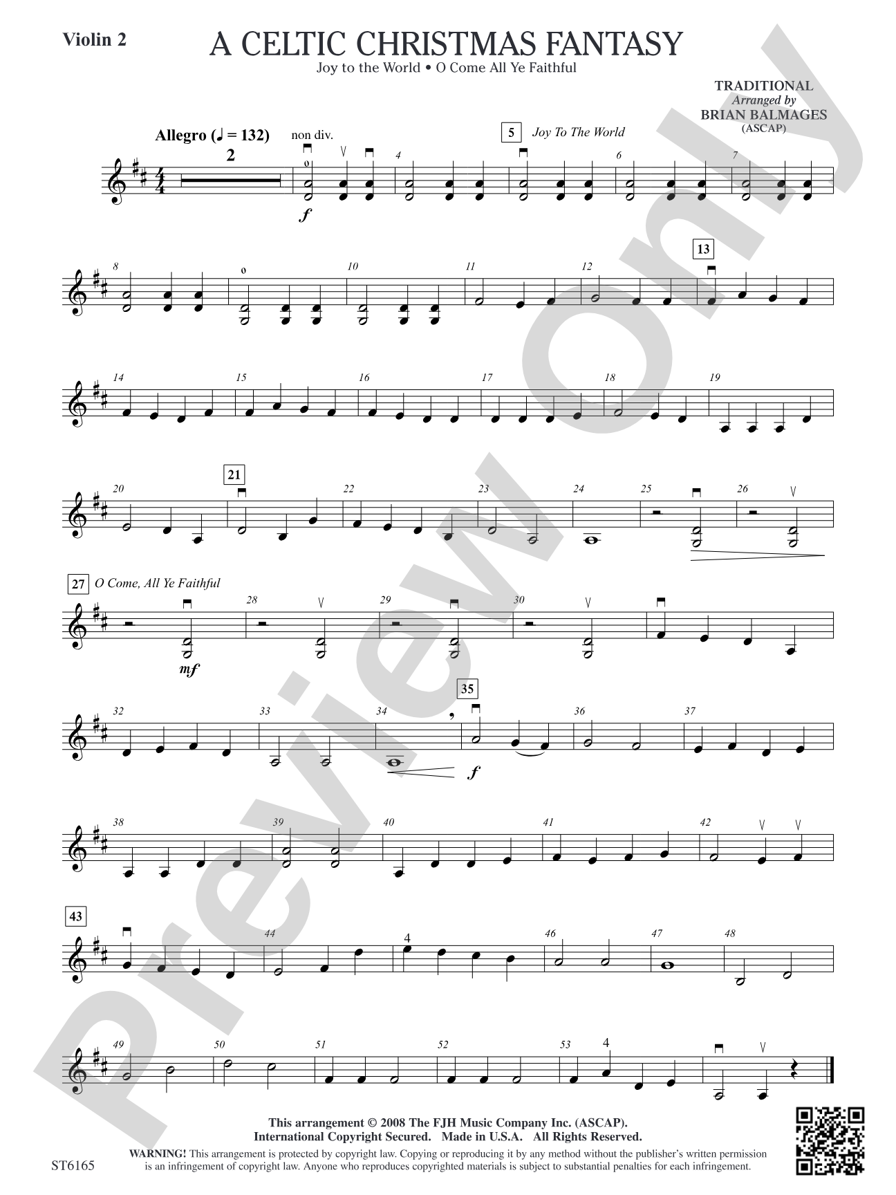 A Celtic Christmas Fantasy: Violin 2 (Viola T.C.)