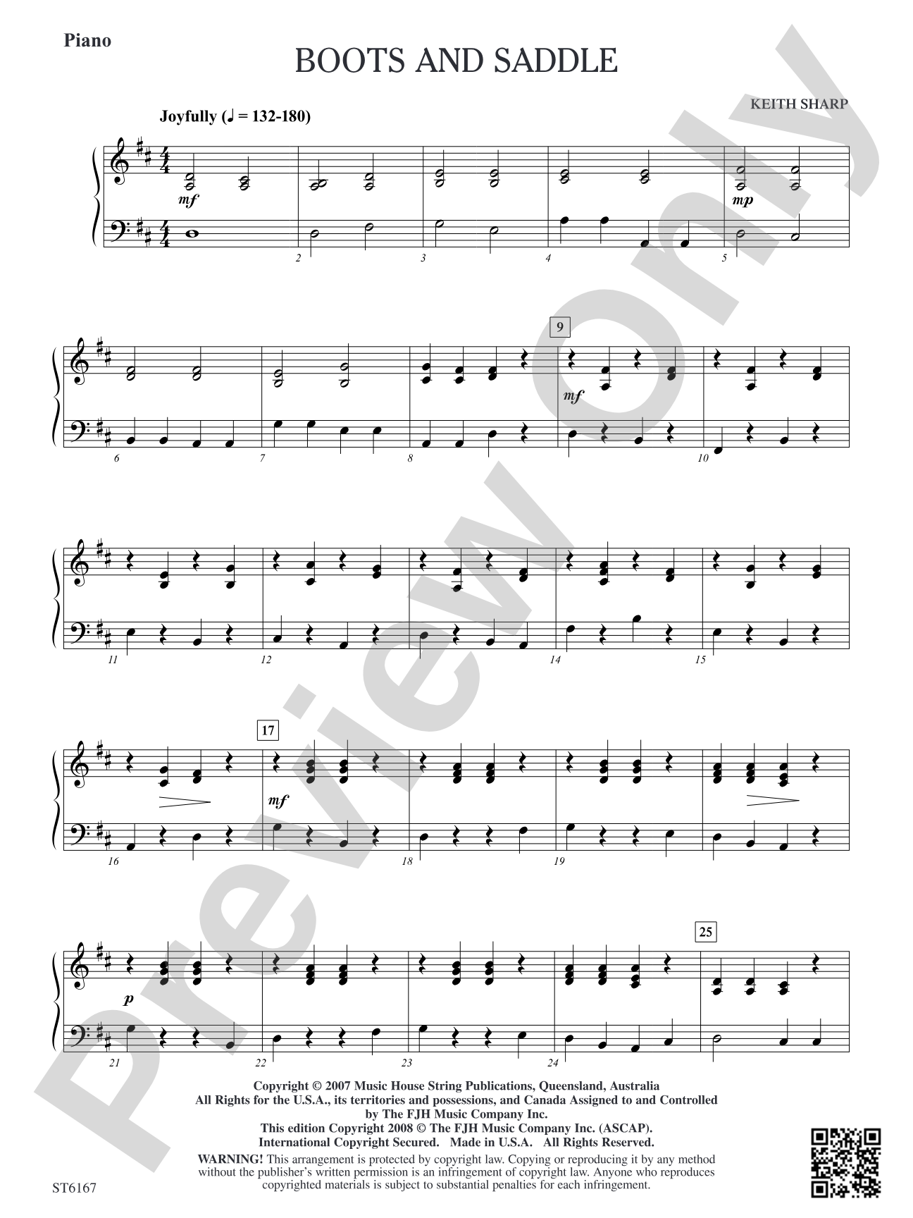 Boots and Saddle: Piano