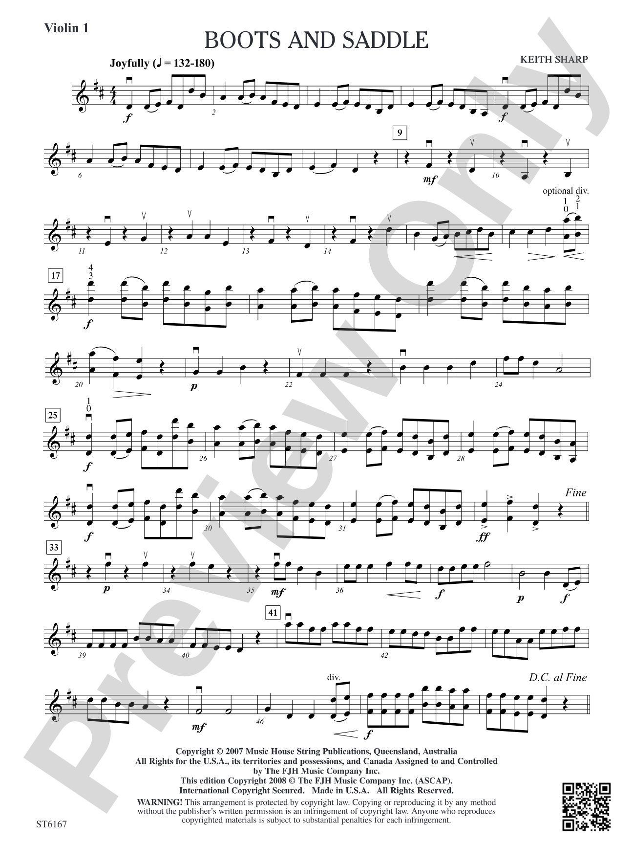 Boots and Saddle: Violin 1