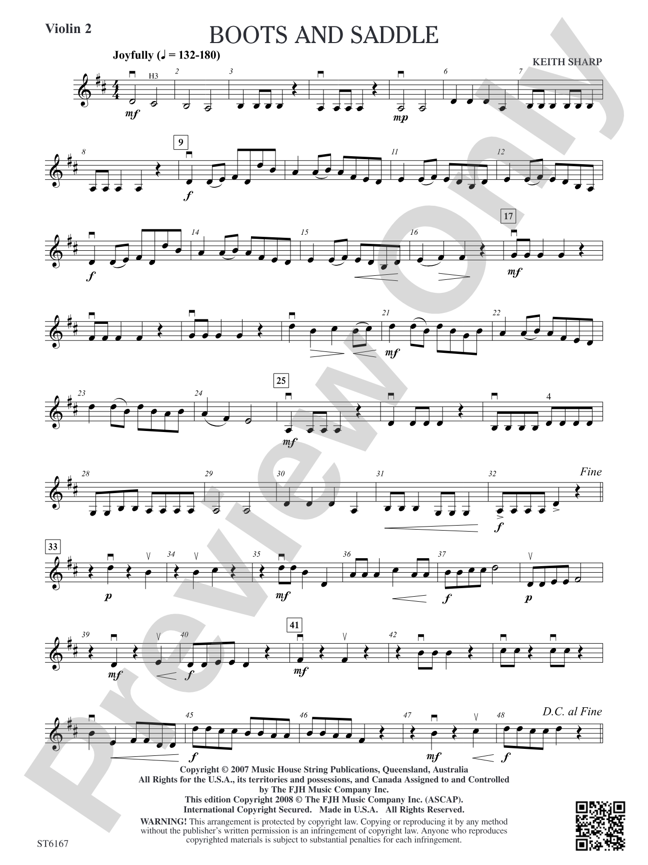 Boots and Saddle: Violin 2