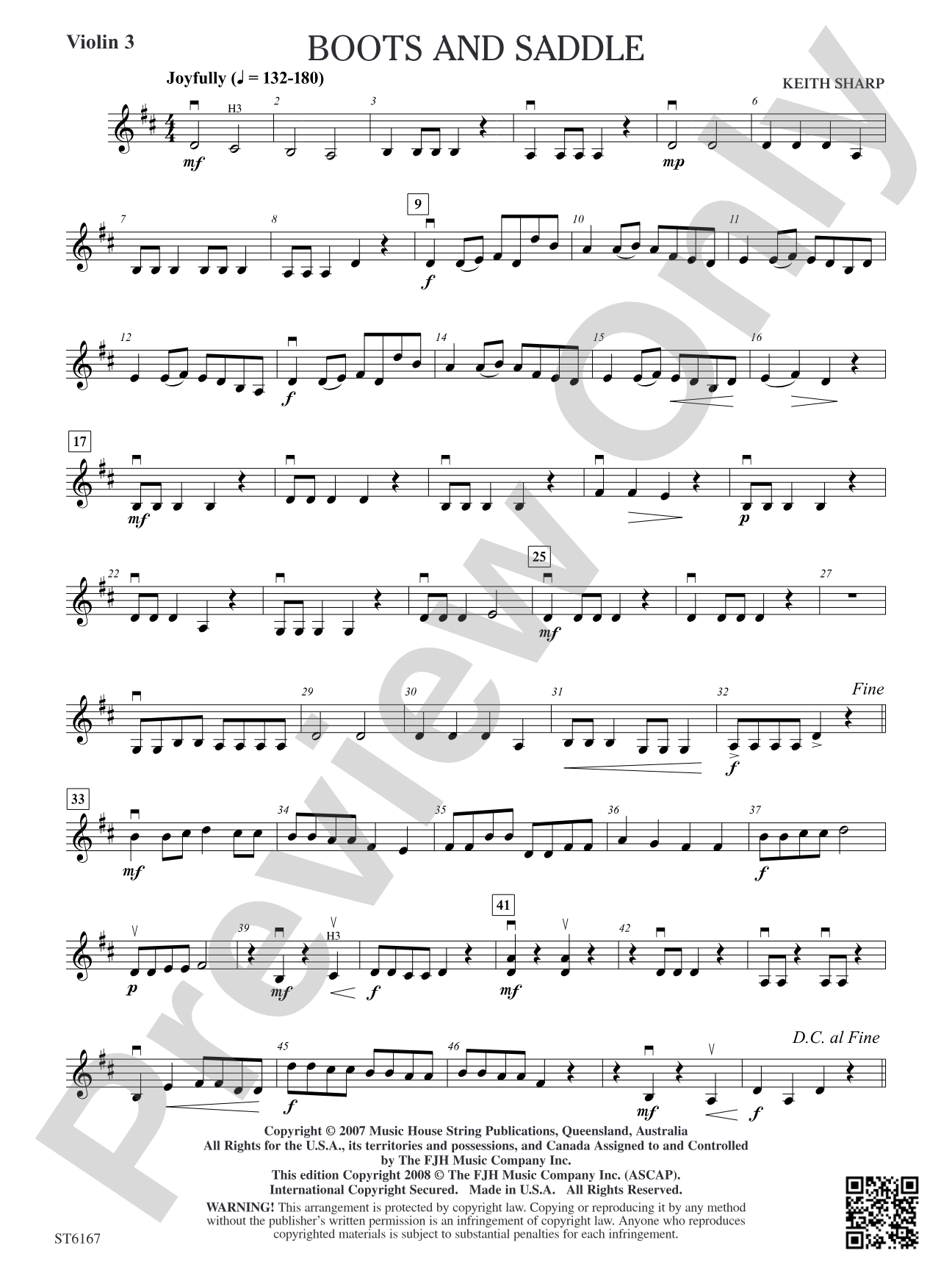 Boots and Saddle: Violin 3 (Viola T.C.)