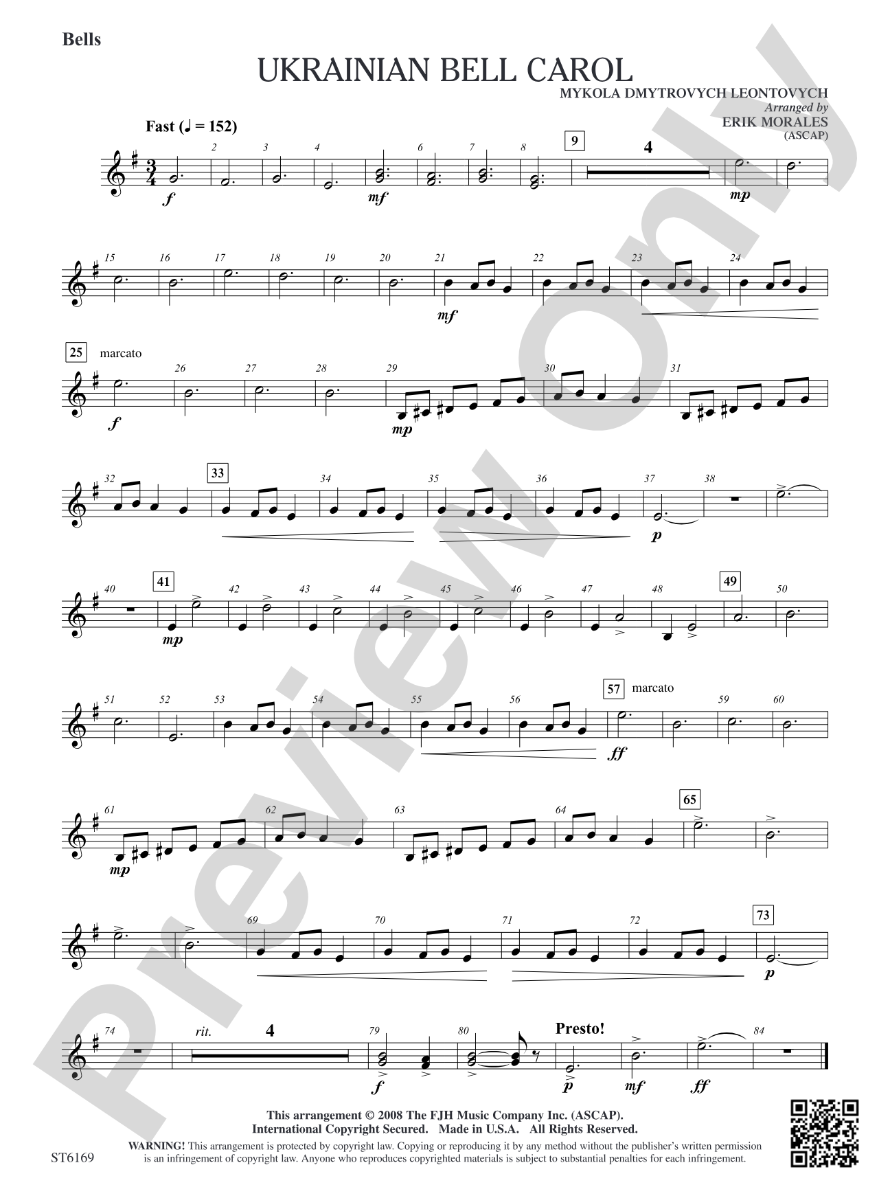 Ukrainian Bell Carol: Bells (Optional)