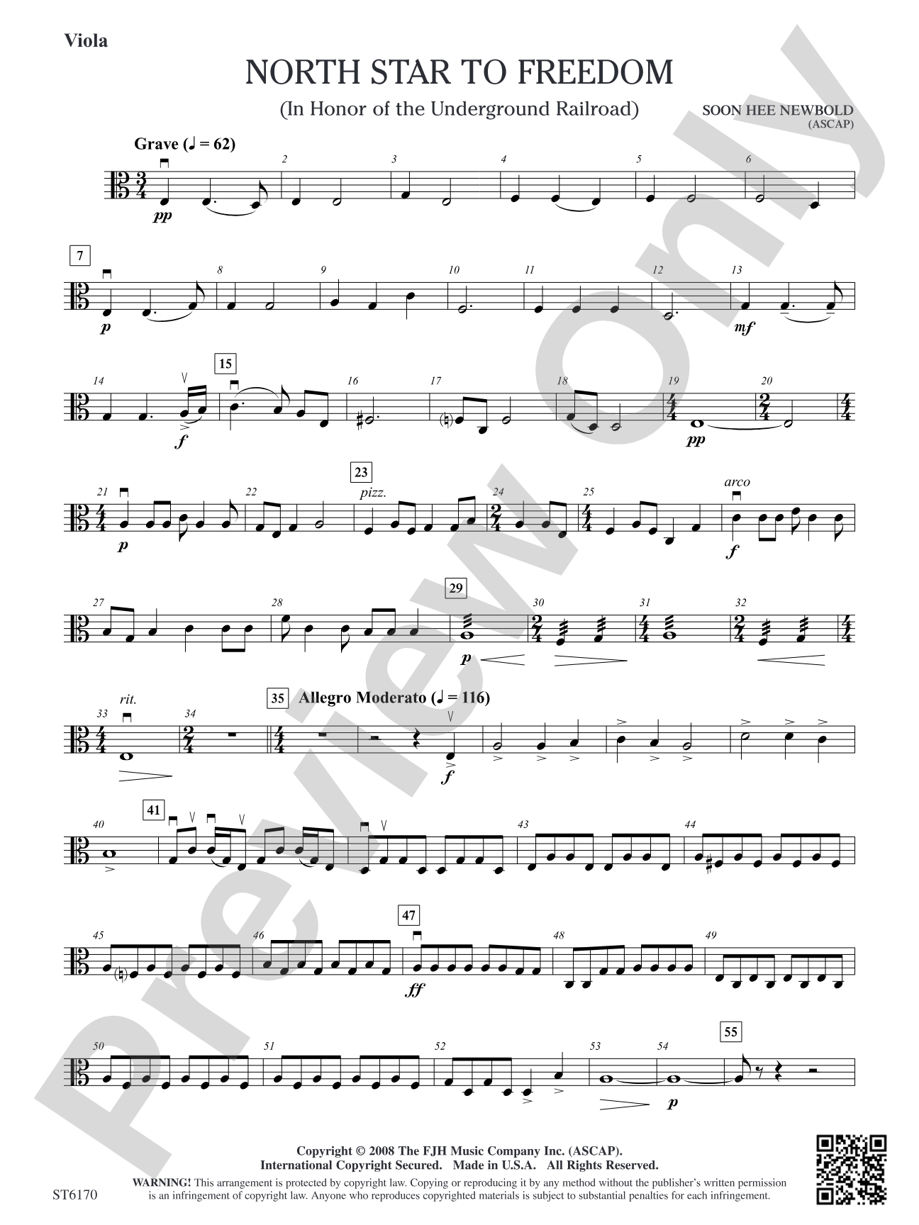 North Star to Freedom (In Honor of the Underground Railroad): Viola