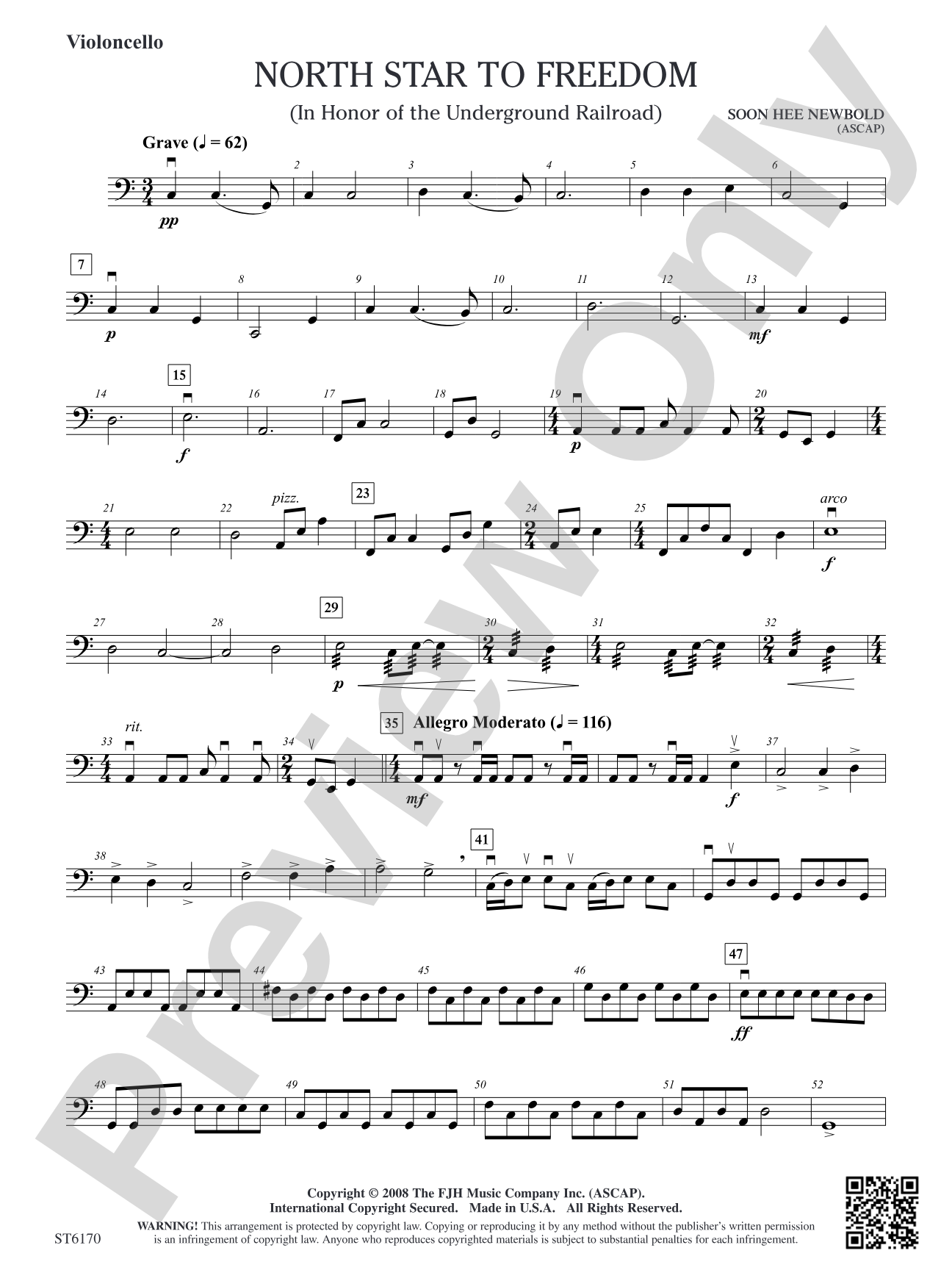 North Star to Freedom (In Honor of the Underground Railroad): Violoncello