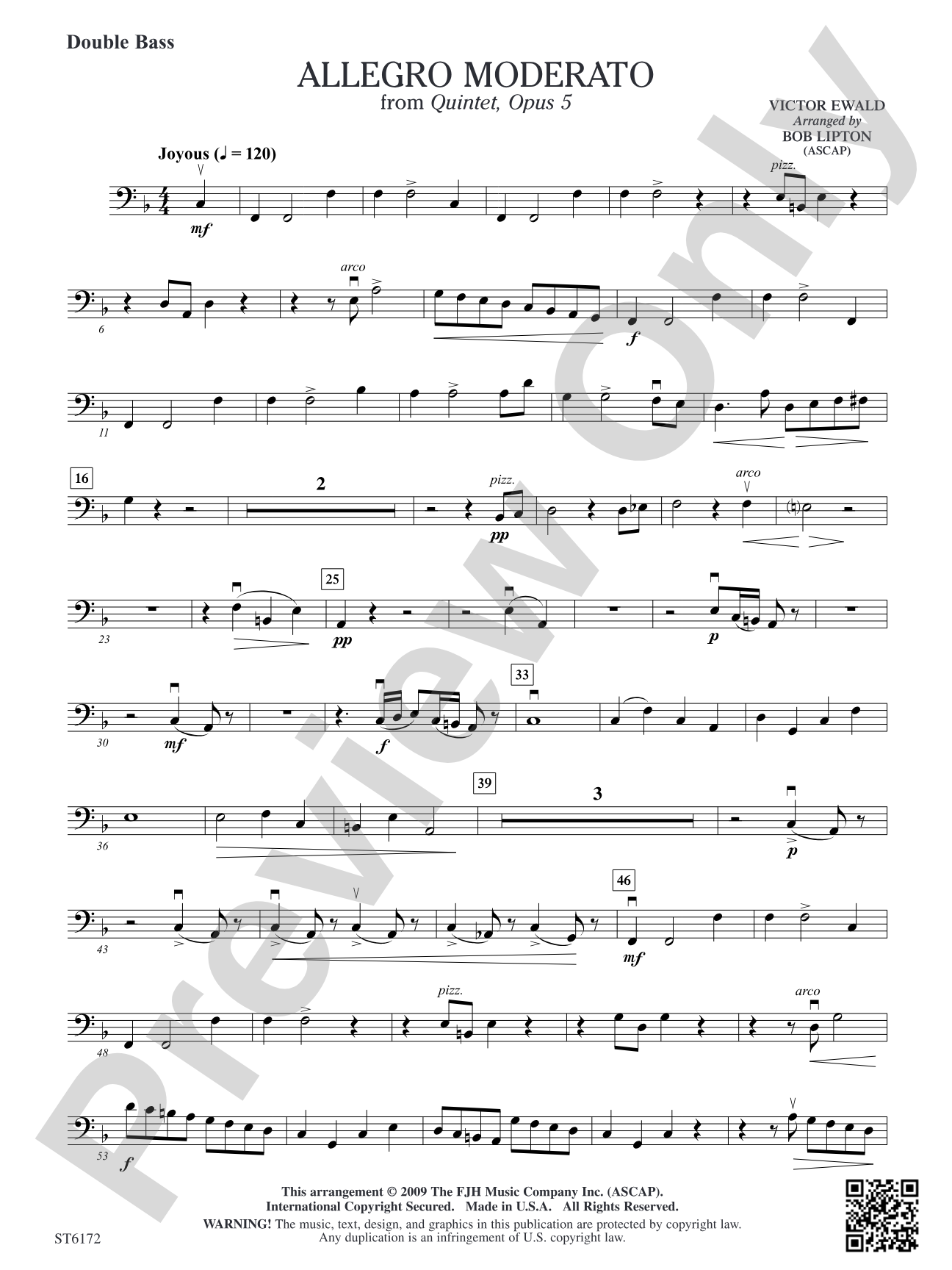 Allegro Moderato from Quintet, Opus 5: Double Bass
