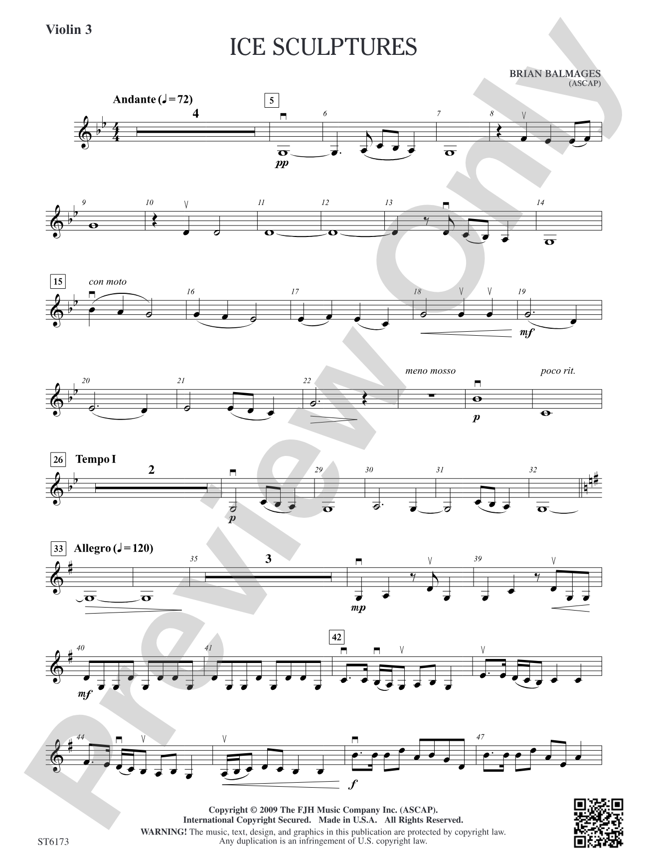 Ice Sculptures: Violin 3 (Viola T.C.)