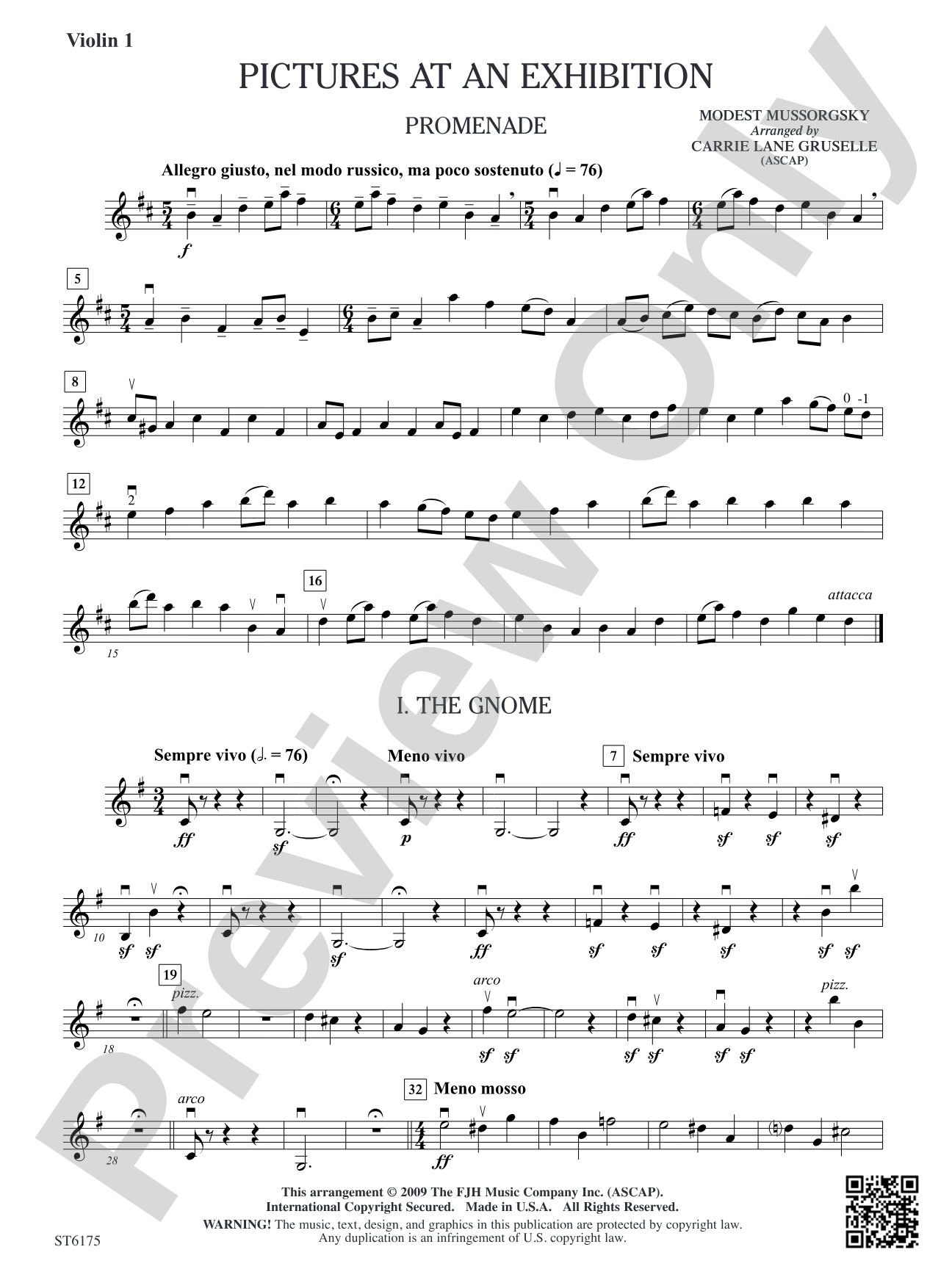Pictures at an Exhibition: Violin 1