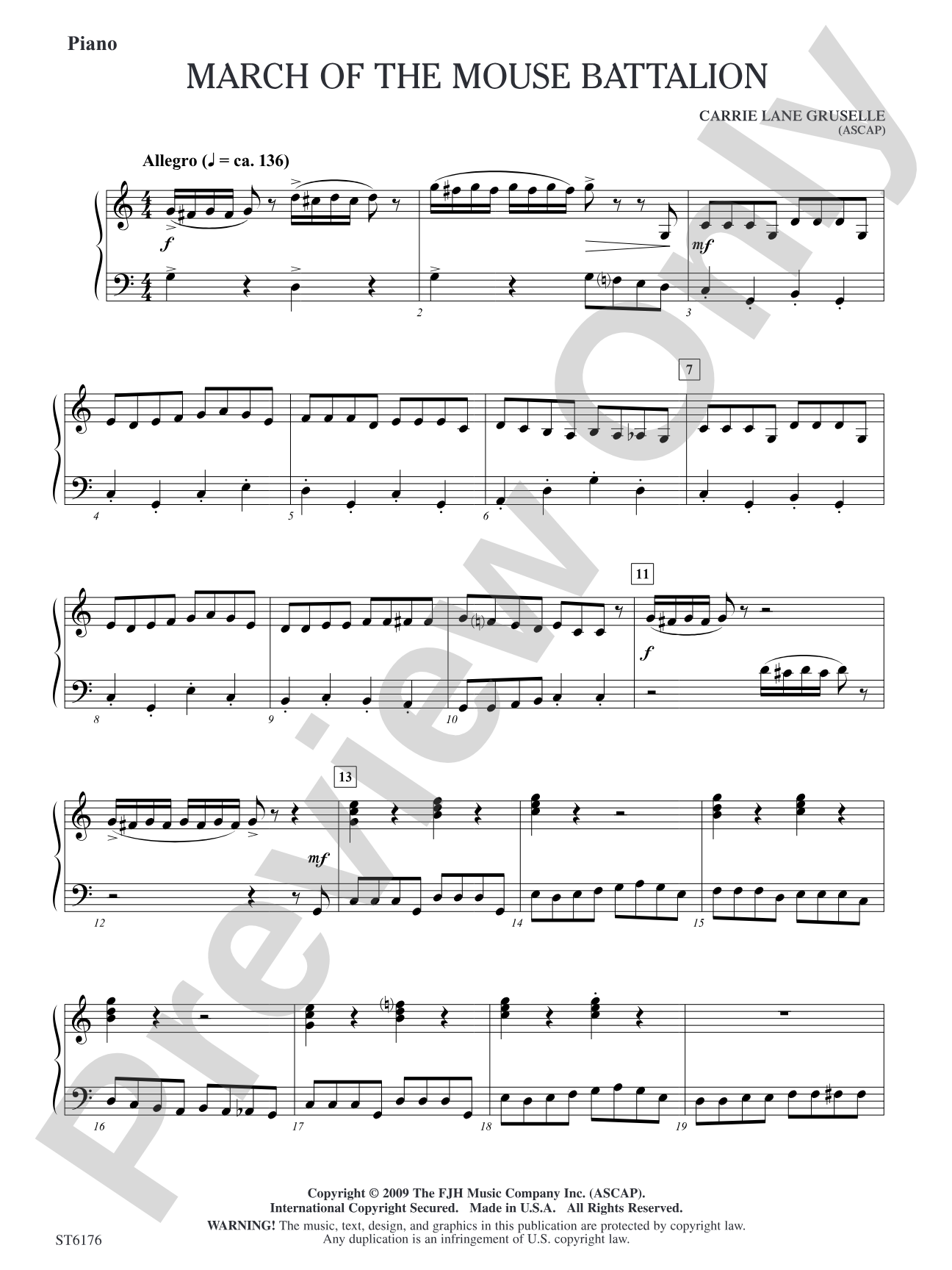 March of the Mouse Battalion: Piano