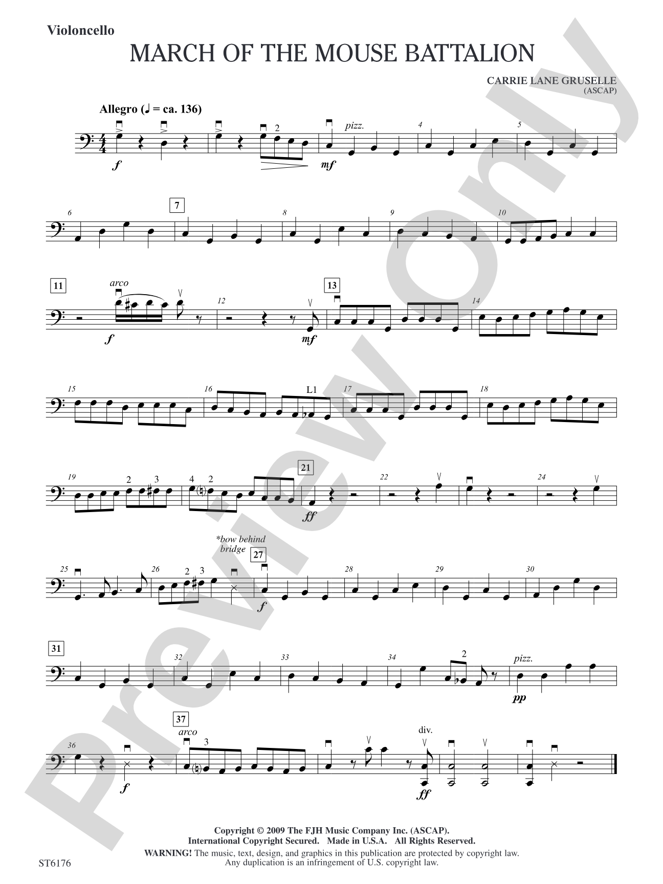 March of the Mouse Battalion: Violoncello