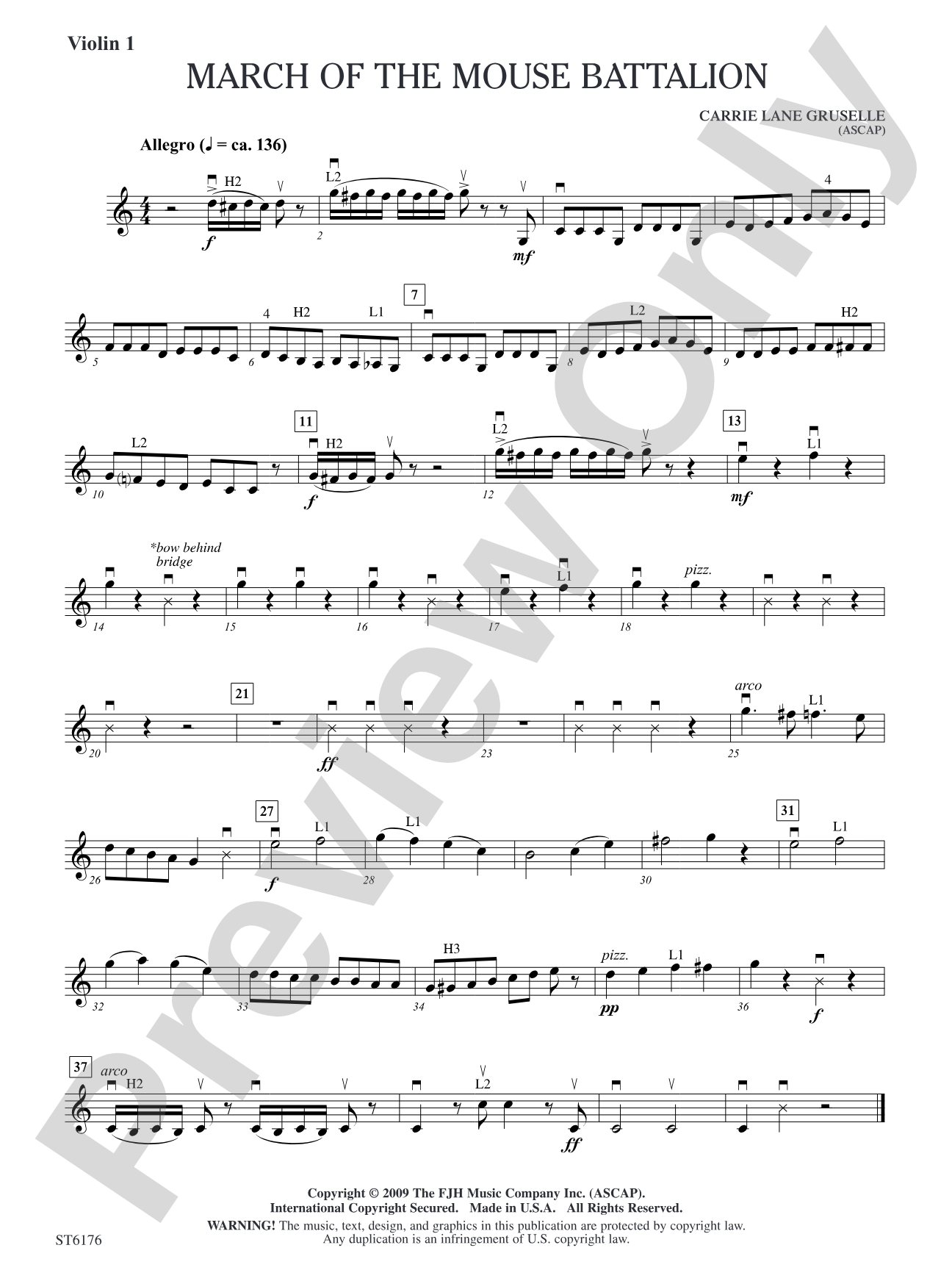 March of the Mouse Battalion: Violin 1