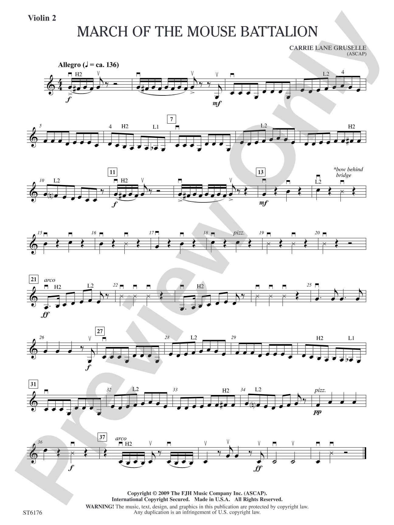 March of the Mouse Battalion: Violin 2
