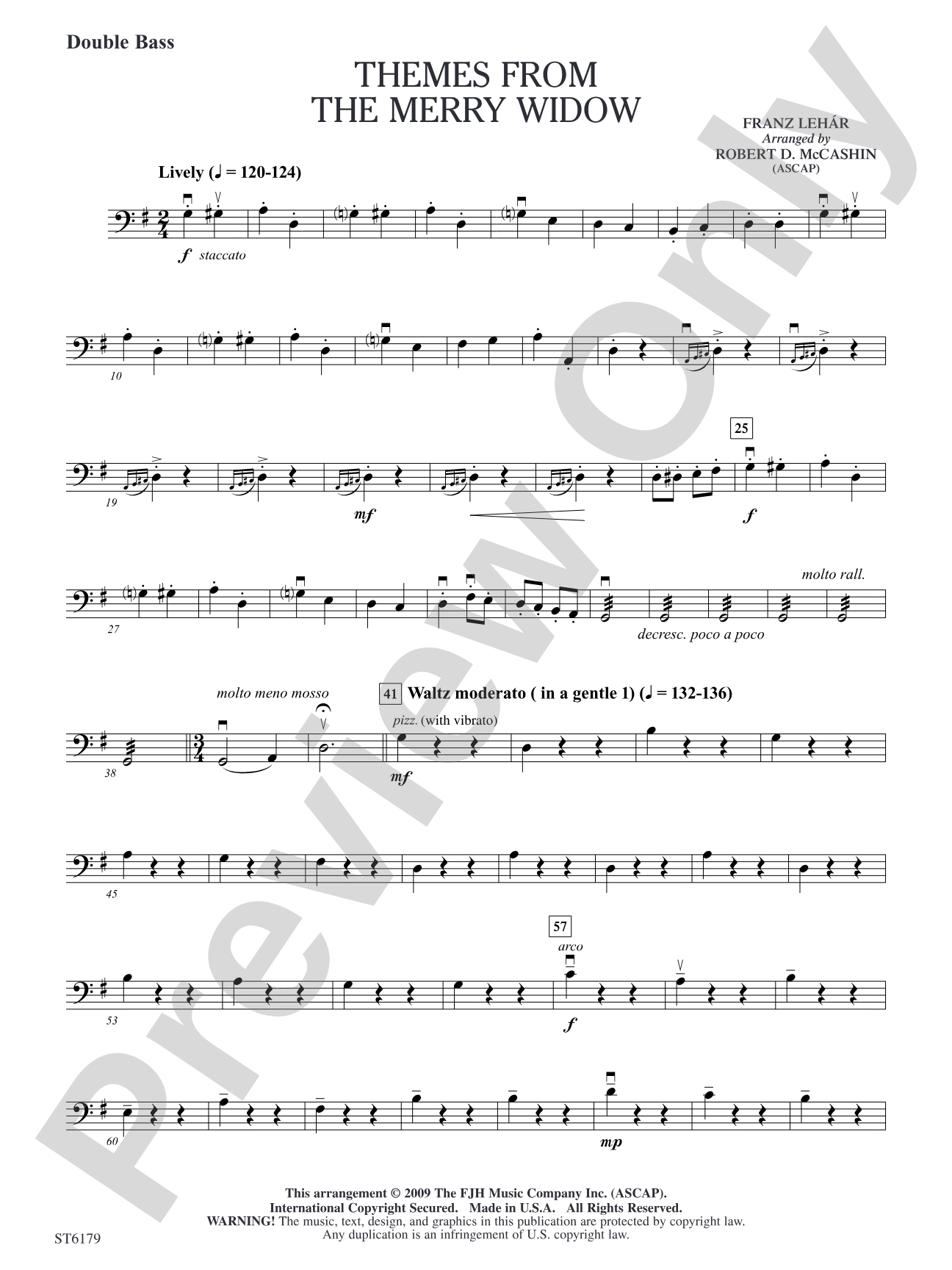 Themes from The Merry Widow: Double Bass