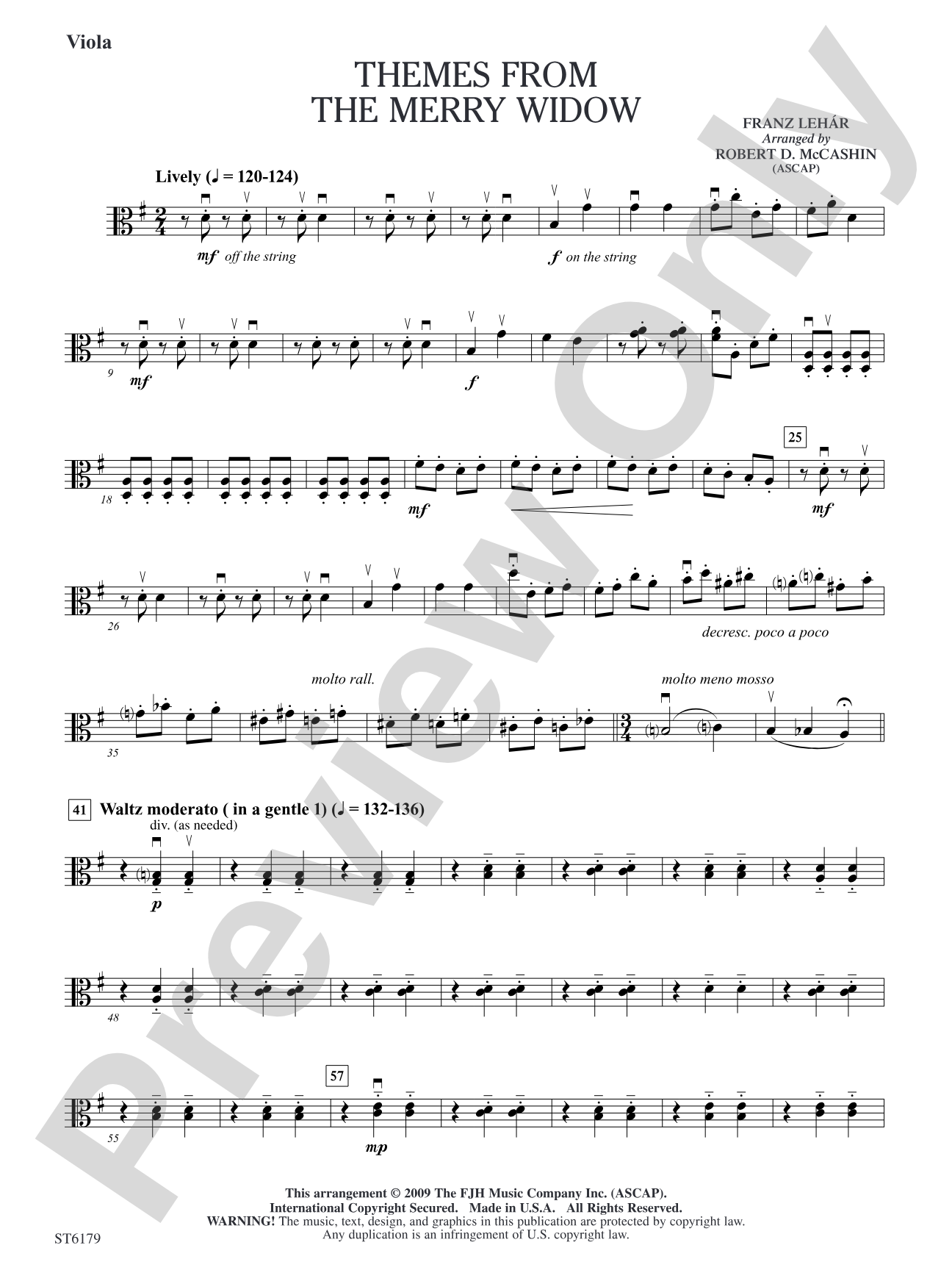 Themes from The Merry Widow: Viola