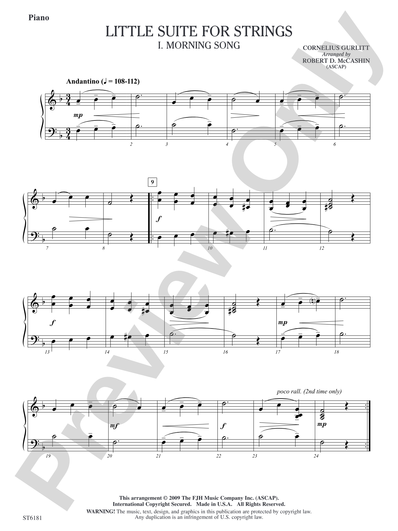 Little Suite for Strings: Piano