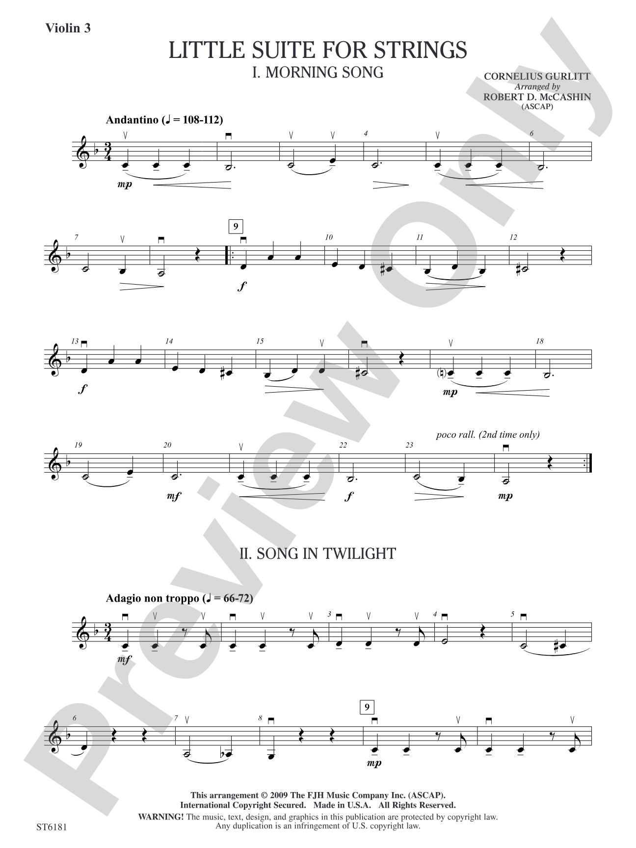 Little Suite for Strings: Violin 3 (Viola T.C.)