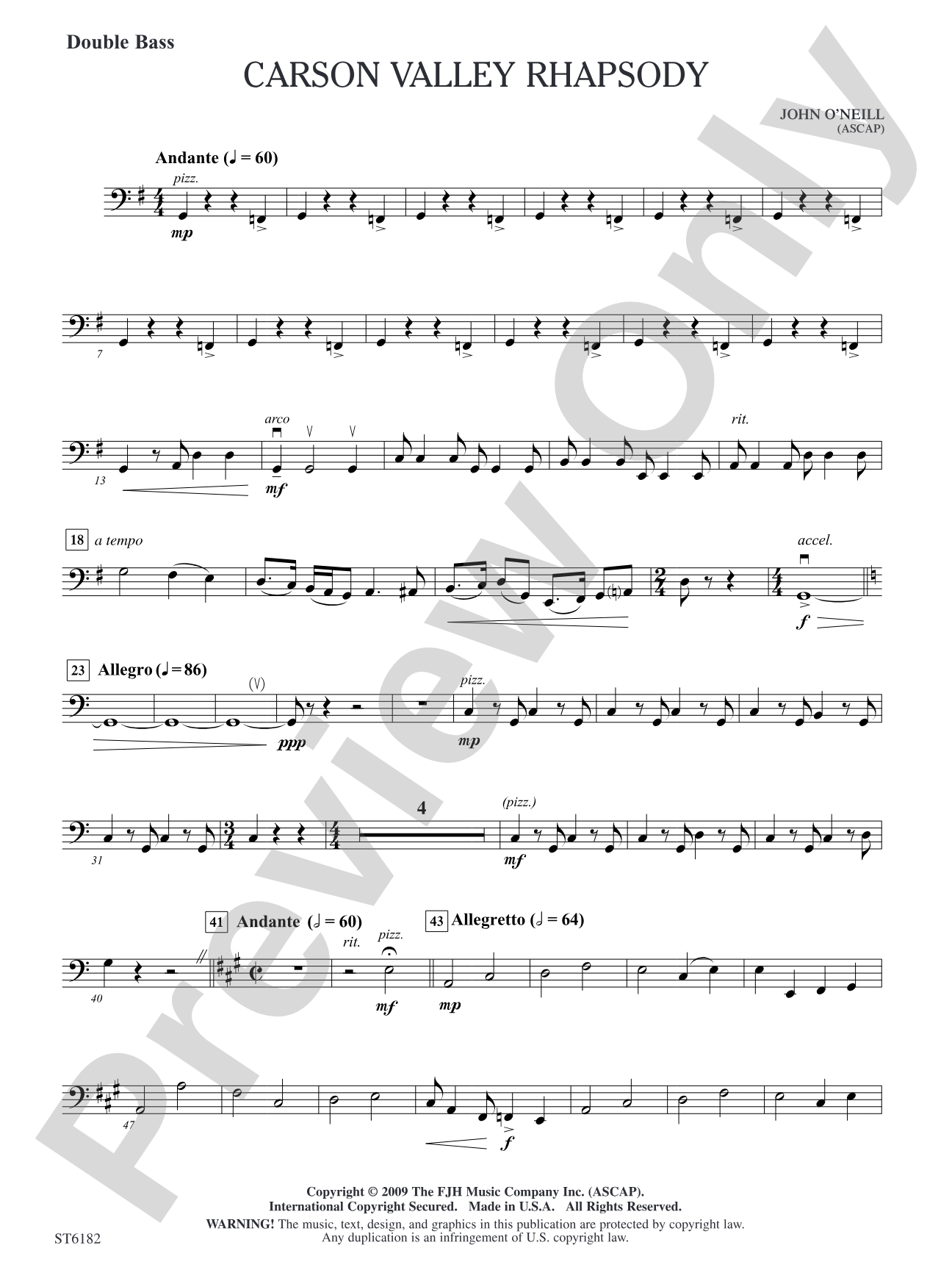 Carson Valley Rhapsody: Double Bass