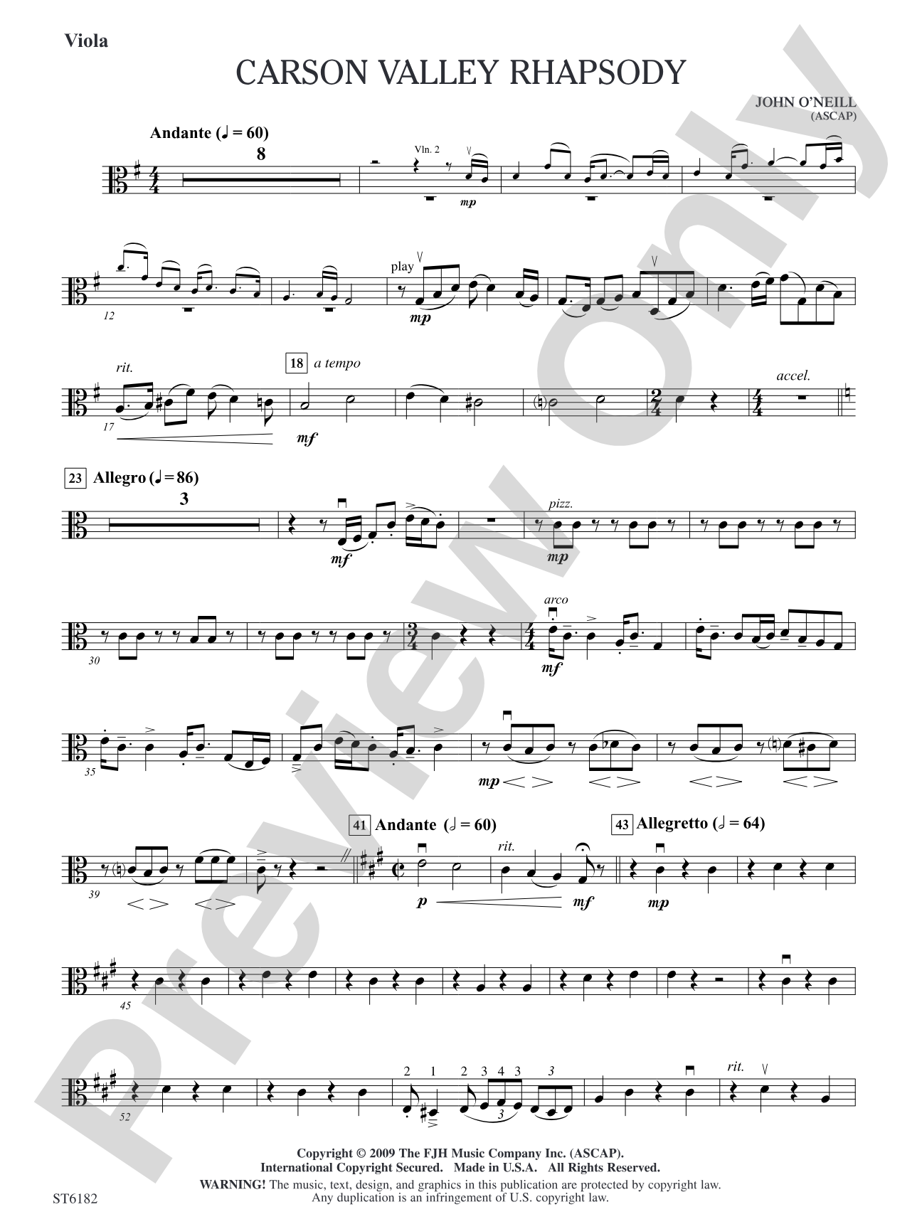 Carson Valley Rhapsody: Viola