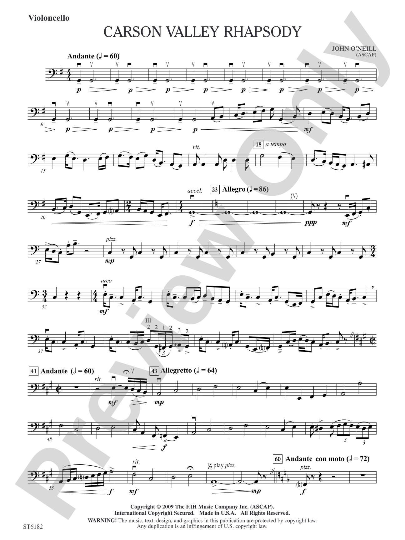 Carson Valley Rhapsody: Violoncello